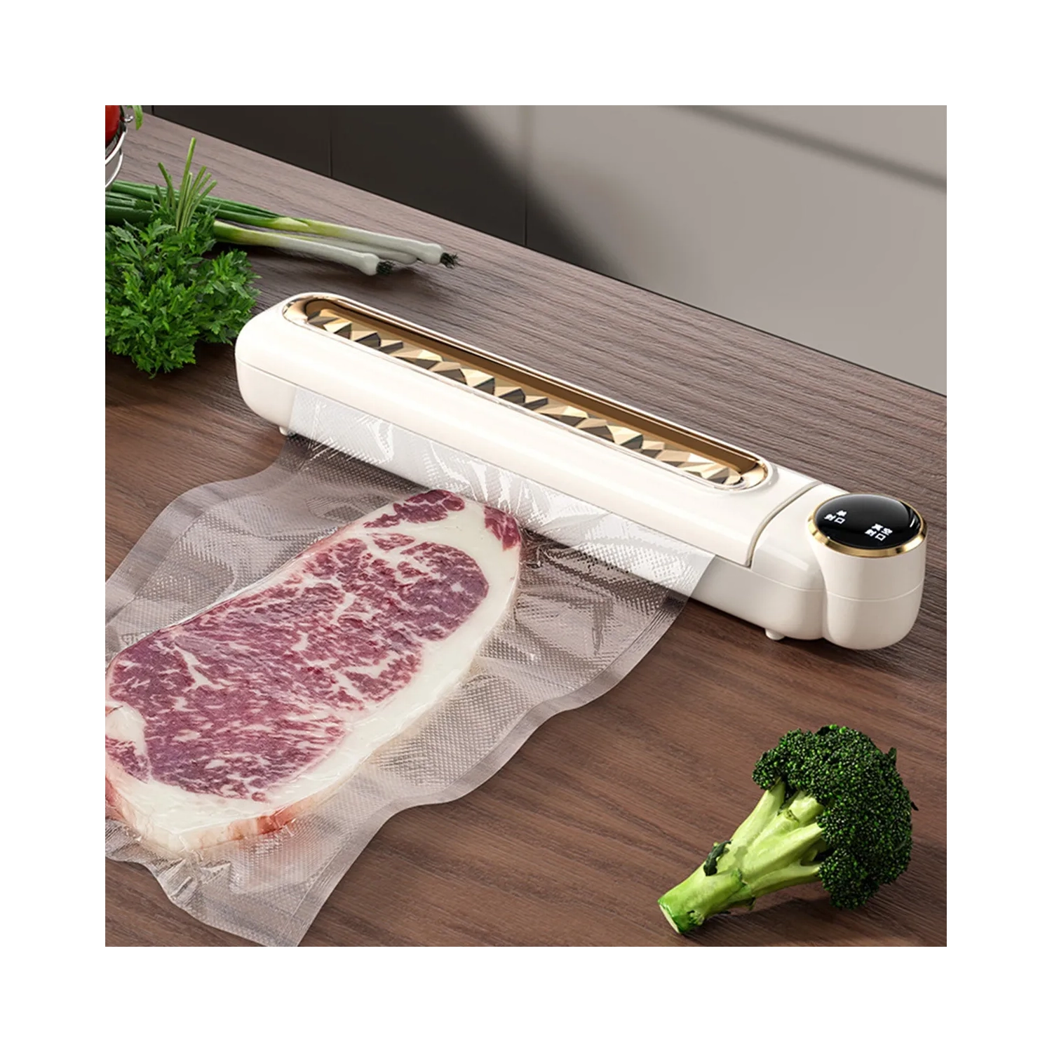 Food Vacuum Sealer Home Fresh Food Preservation Machine One-touch operation, 30cm wide seal, waterproof touch screen, compact design, suitable for