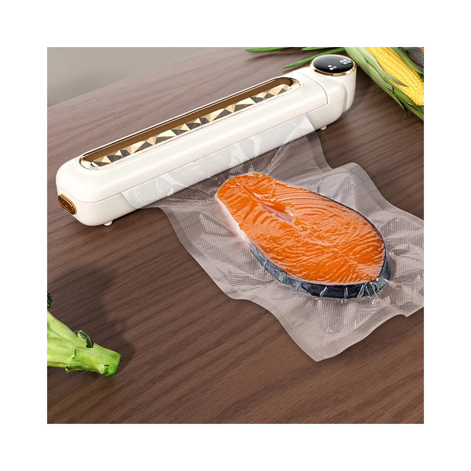 Food Vacuum Sealer Home Fresh Food Preservation Machine One-touch operation, 30cm wide seal, waterproof touch screen, compact design, suitable for