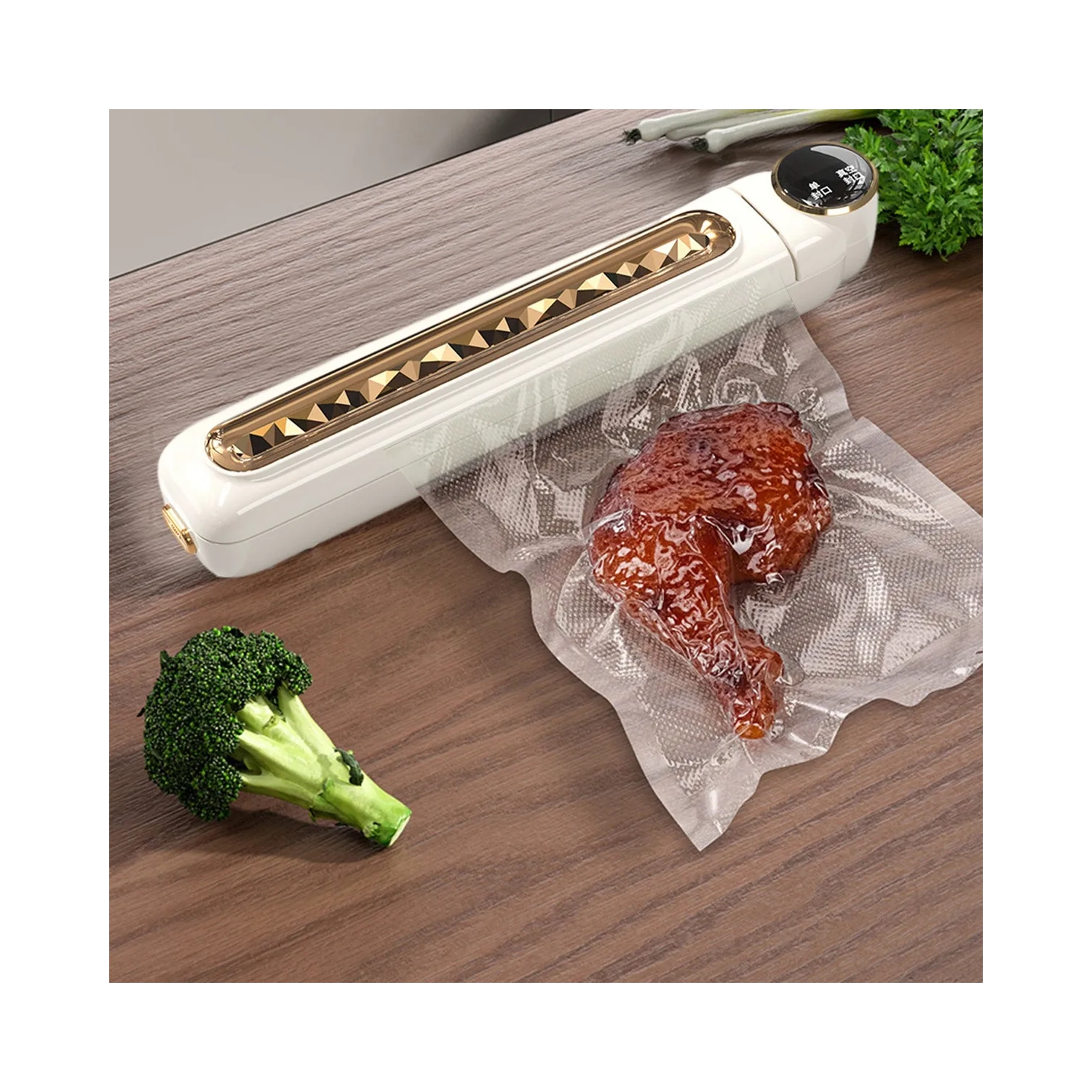 Food Vacuum Sealer Home Fresh Food Preservation Machine One-touch operation, 30cm wide seal, waterproof touch screen, compact design, suitable for
