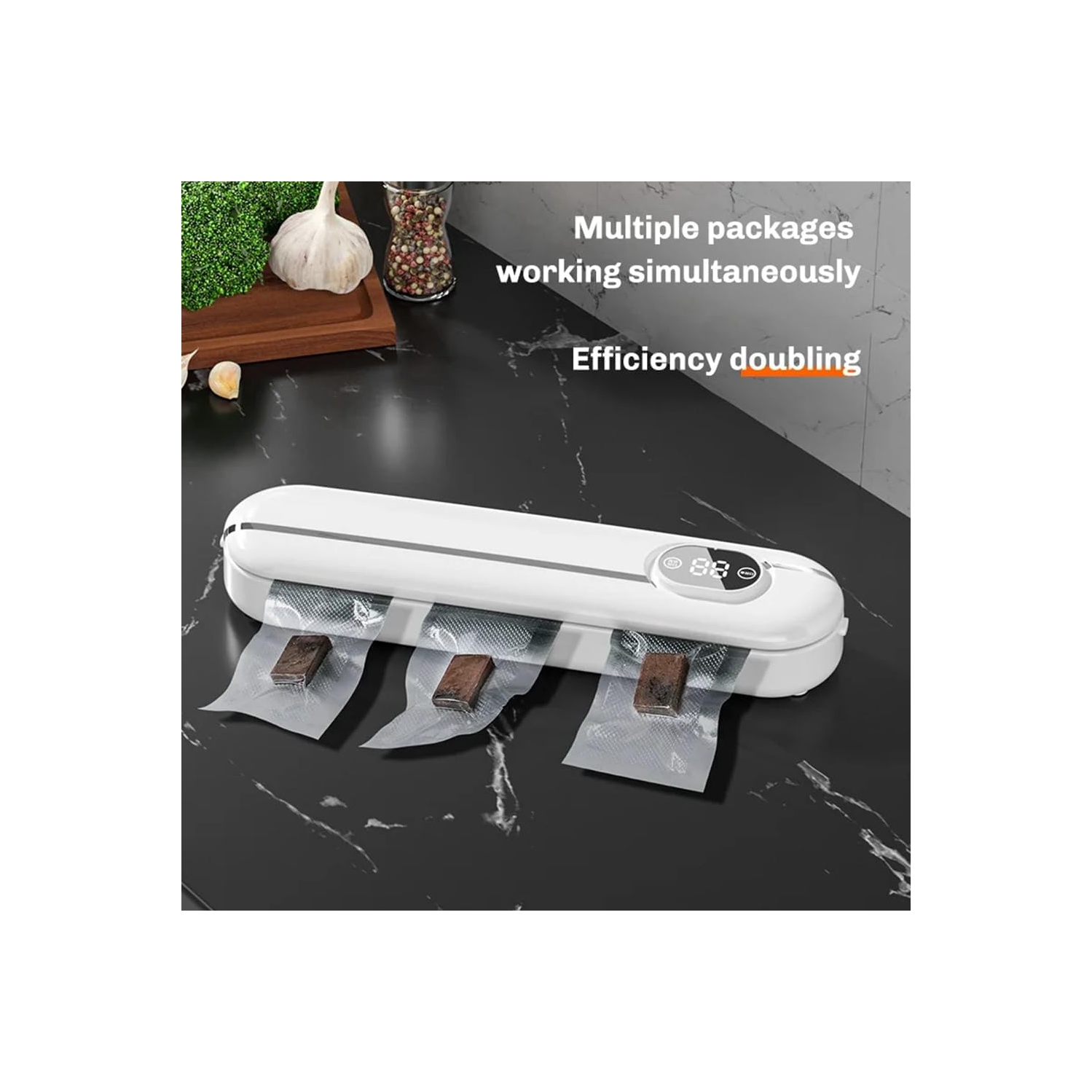 scelleuse sous vide multifonctionnelle blanche - scelleuse alimentaire sous vide, robuste, de haute qualité et durable, conception portative, adaptée