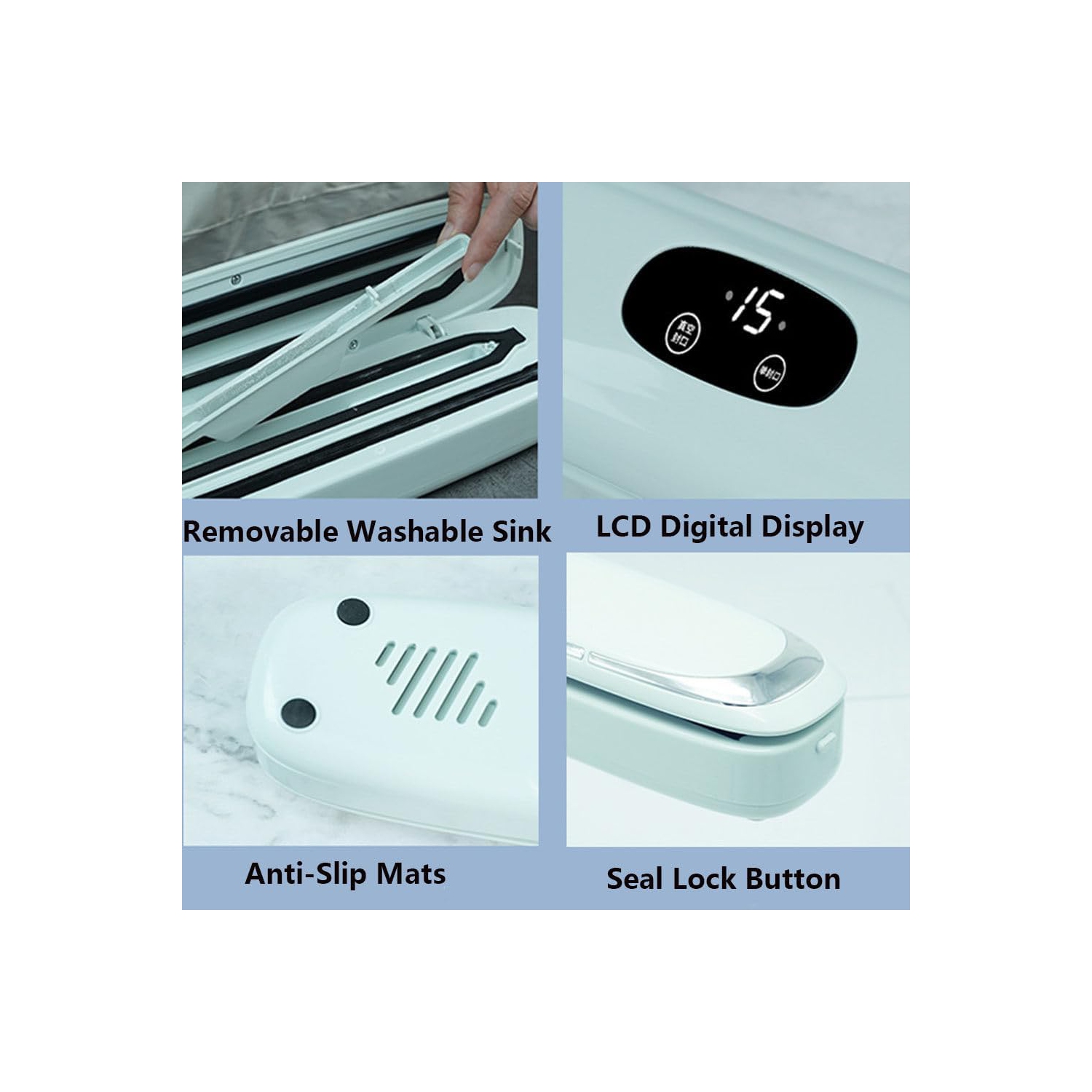 Scelleuse sous vide pour cuisine verte de Mountain Mist – Garde la nourriture fraîche 6 fois plus longtemps, Plusieurs sacs scellés, compacts et