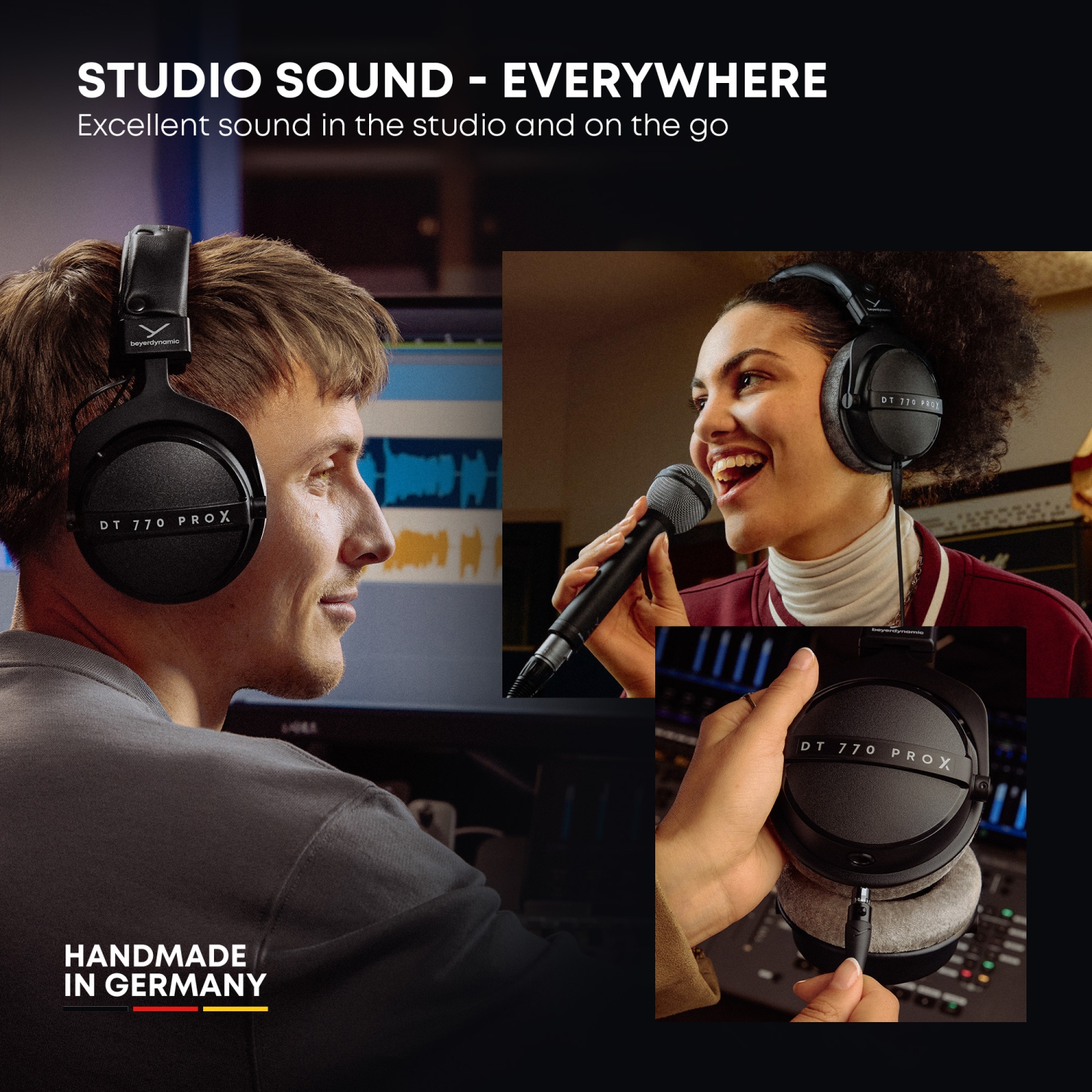 Beyerdynamic DT 770 Pro X Over-Ear Studio Wired Headphones for Recording and Monitoring with Detachable Cable Handmade in Germany (48 Ohms, Black)