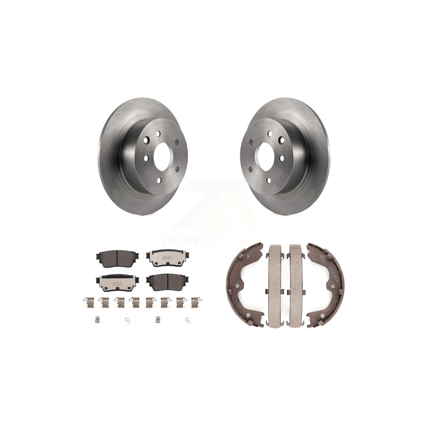 Rear Disc Rotors Ceramic Pads And Parking Brake Shoes Kit For 2019 Nissan Altima AWD K8T-105634