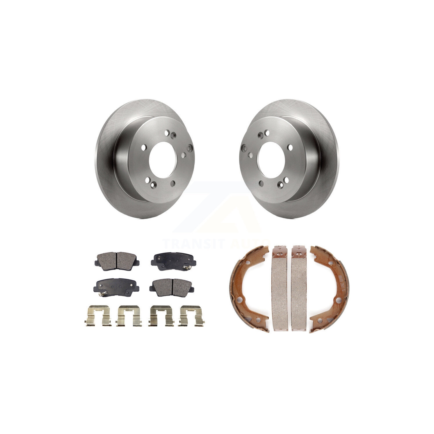 Rear Disc Rotors Ceramic Pads And Parking Brake Shoes Kit For Hyundai Sonata 2.4L K8T-105519