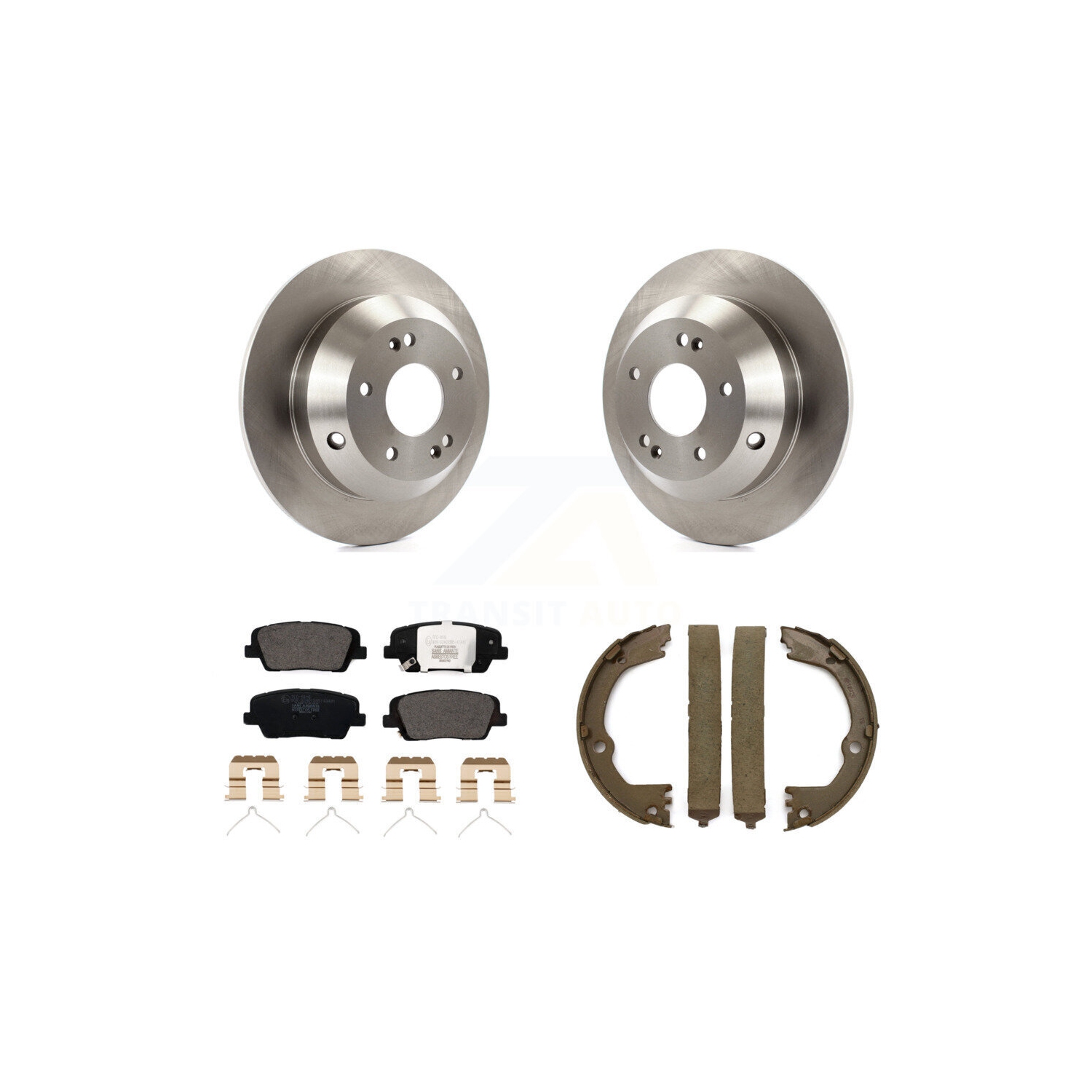 Rear Disc Rotors Ceramic Pads Parking Shoes Kit For Kia Sorento With Red Painted Calipers K8T-105407