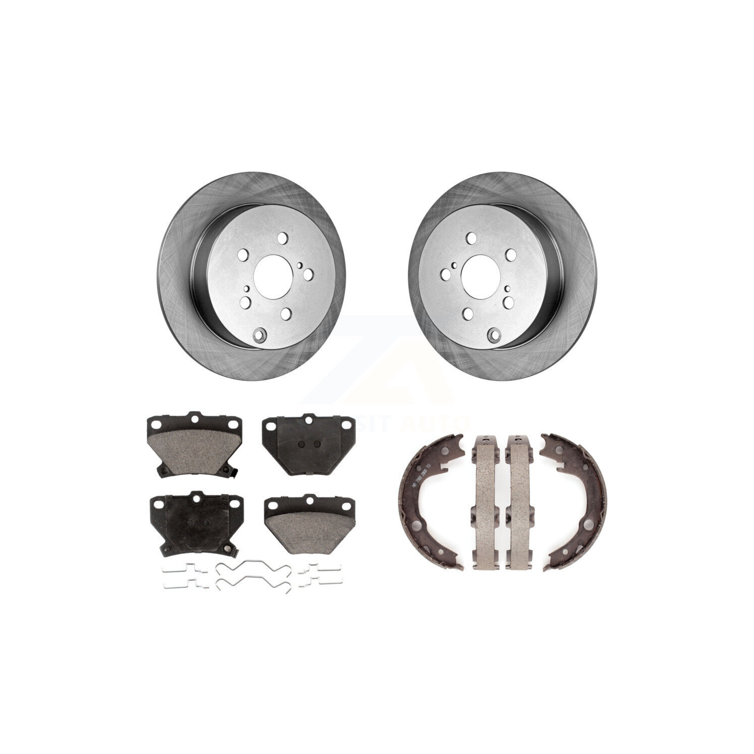 Ensemble plaquettes et patins de stationnement en céramique pour disques arrière pour Toyota Matrix Corolla Pontiac Vibe K8T-105692