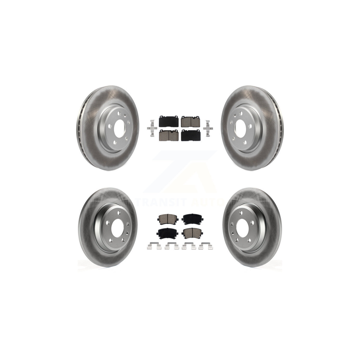 Front Rear Coated Disc Brake Rotors And Ceramic Pads Kit For 2016 Audi Q5 FLEX engine KGC-100955