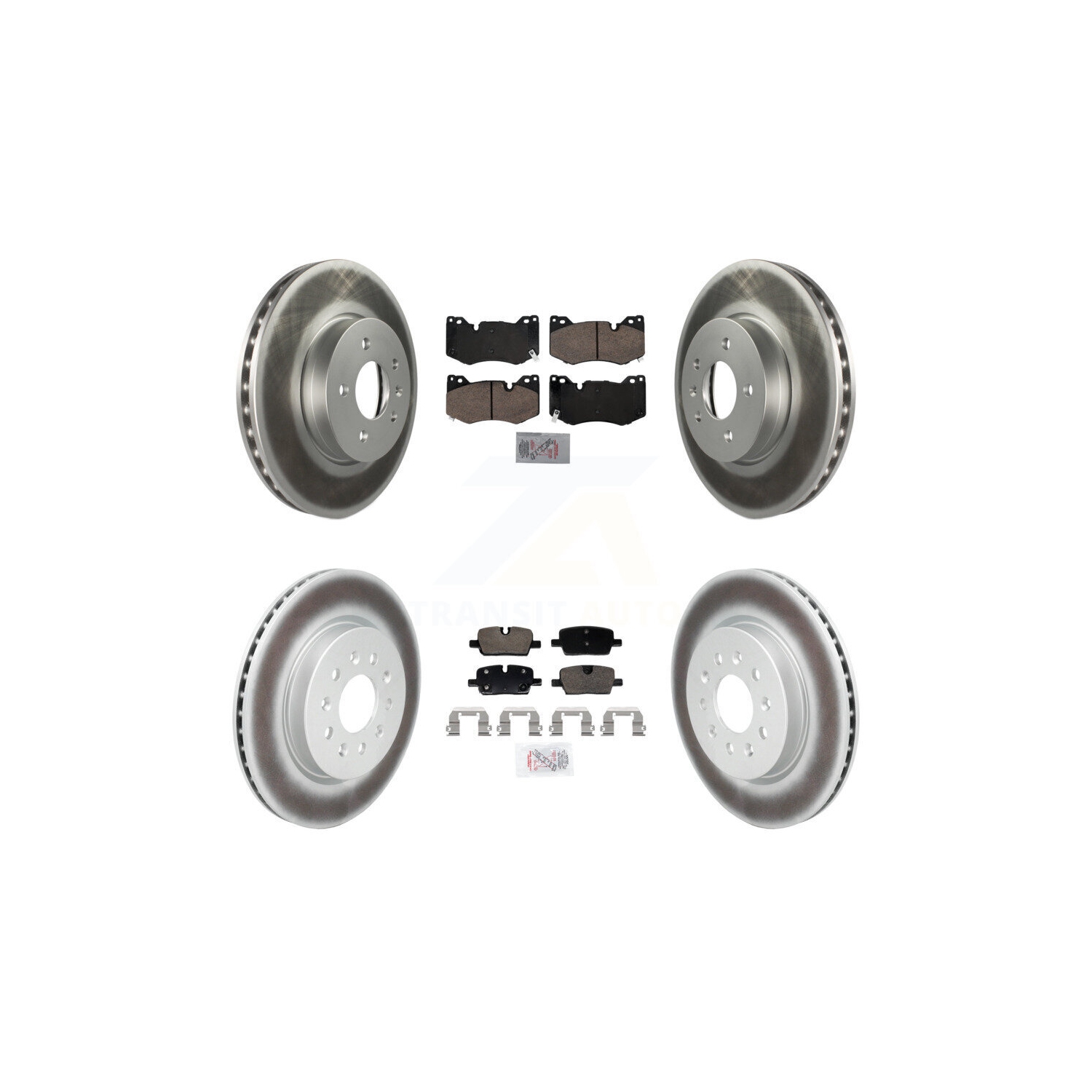 Front Rear Ceramic Pads And Coated Disc Brake Rotors Kit For Cadillac CT4 KGA-107536