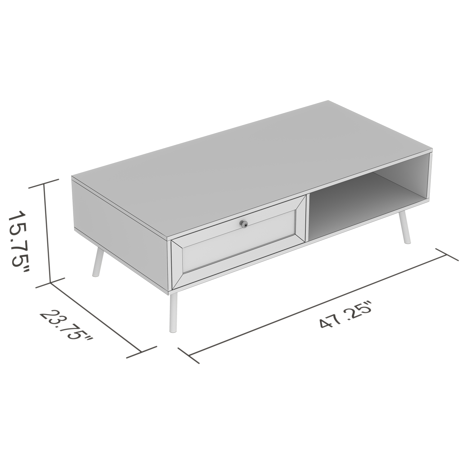 Coffee Table with Storage. Living Room Decor. Living Room Furniture. Couch Table for Apartment Decor. Home Furniture. Natural Rattan Look Sofa Table.