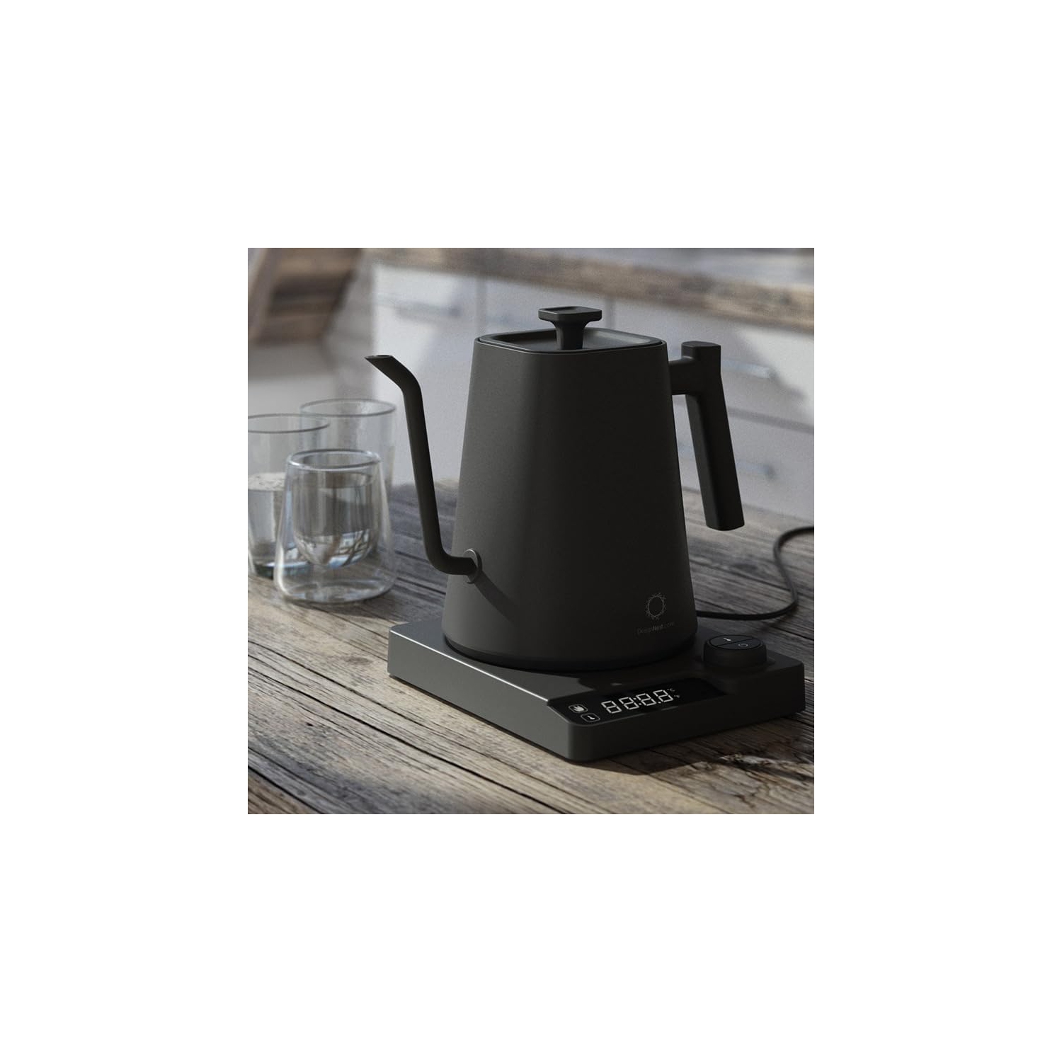 VICBINLY Electric Gooseneck Kettle - 1.0L Pour Over Coffee Kettle with Precise Temperature Control, 1200W Quick Heating, Stainless Steel Inner Lid