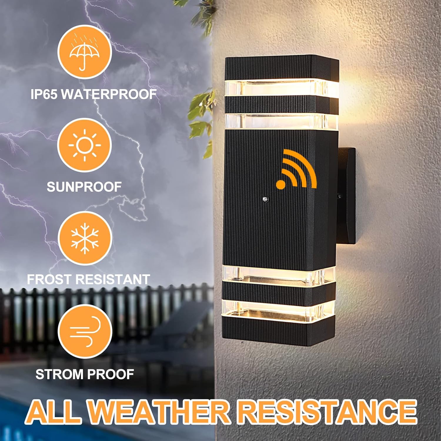 Éclairage d'extérieur DEL Dusk to Dawn, paquet de 2, luminaire extérieur blanc chaud 3000 K, capteur en aluminium, éclairage extérieur étanche pour