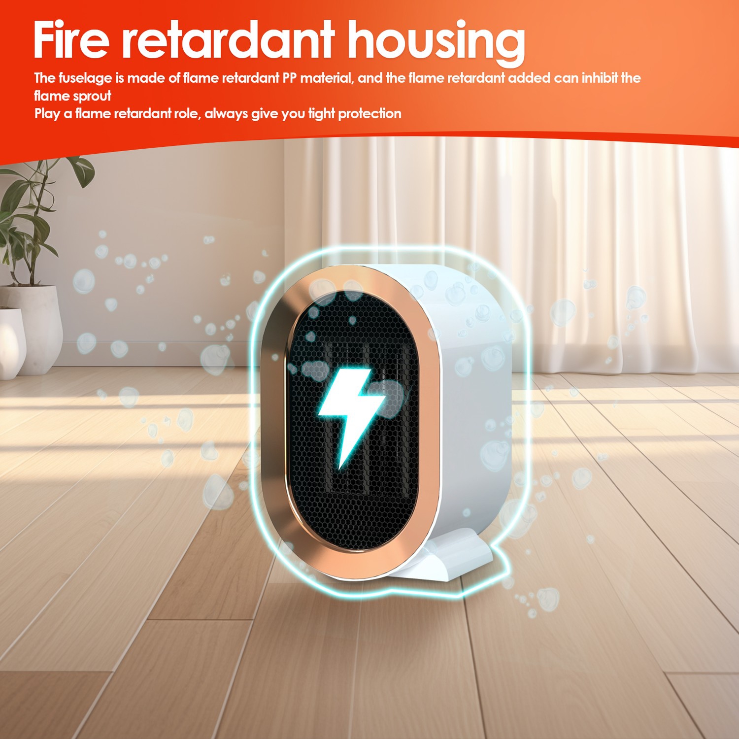 Chaufferette portative écoénergétique 1200&nbsp;W Instant Heater, réchaud compact à 2 vitesses pour la maison