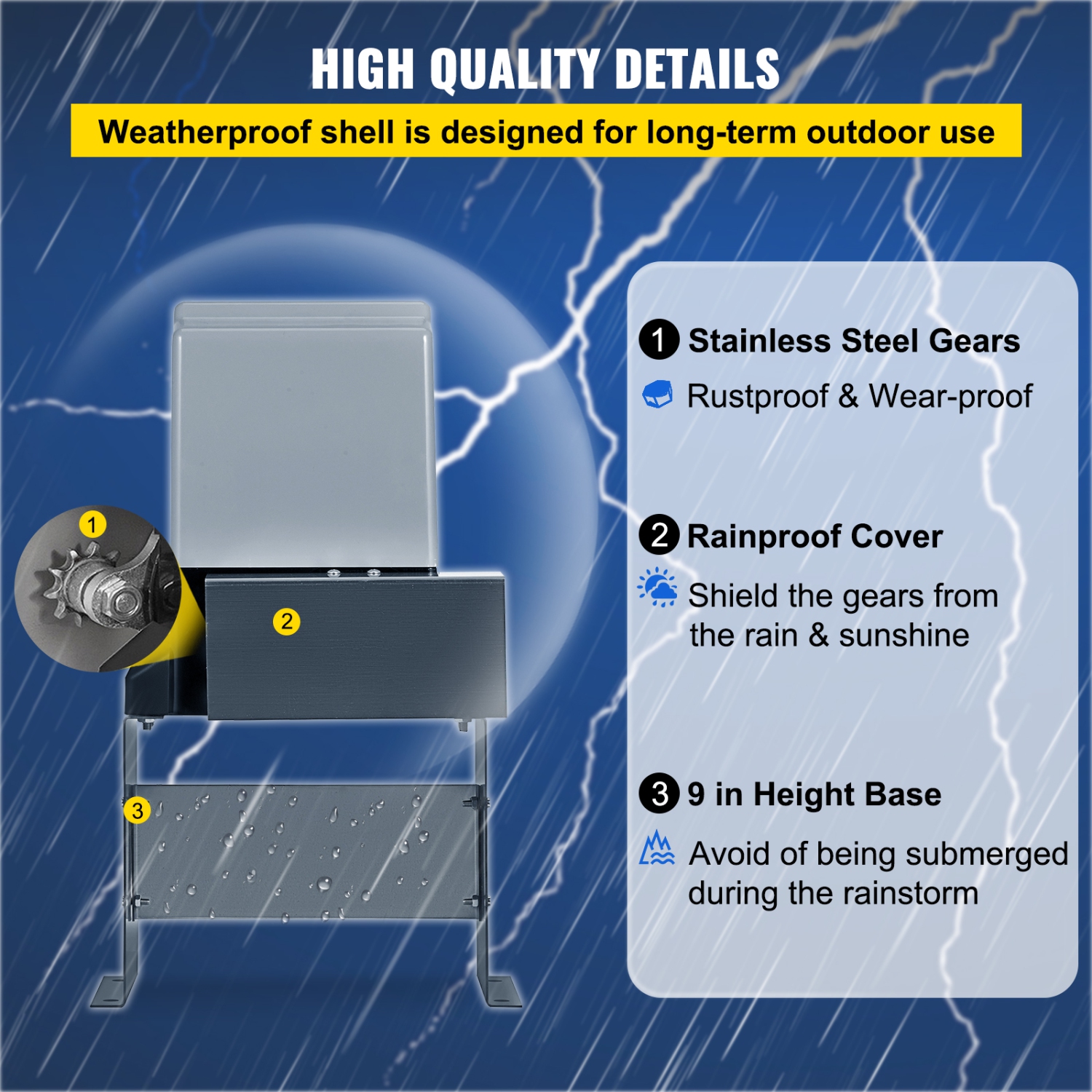 VEVOR AC1400 3100LBS Sliding Gate Opener, with 2 Remote Controls, Gate Operator Hardware Kit for Security, Move Speed 43ft Per Min, Electric Rolling