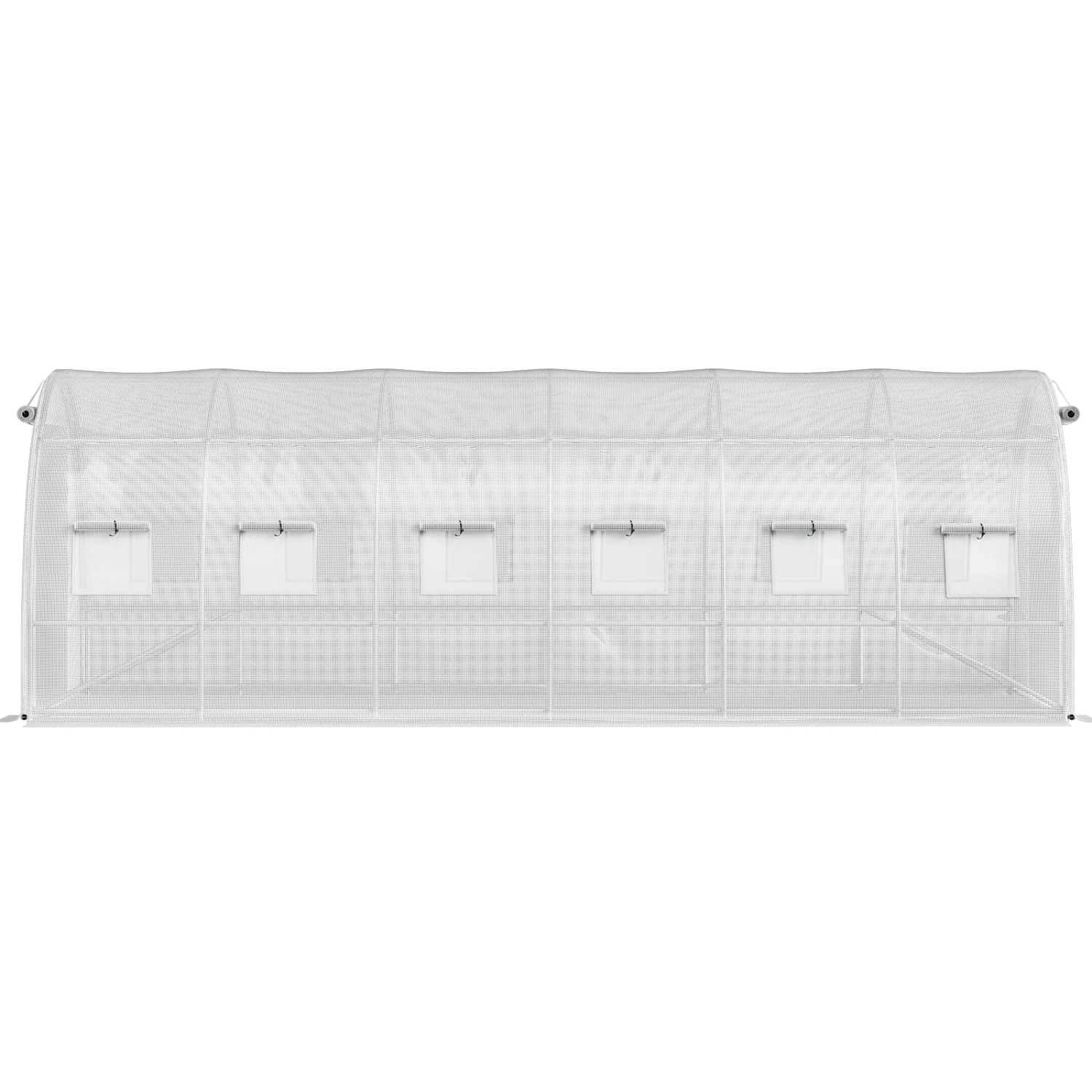 Serre-tunnel VEVOR 20 x 10 x 7 pi, maison chaude portative avec anneaux en acier galvanisé, 3 poutres supérieures, poteaux diagonaux, 2 portes à