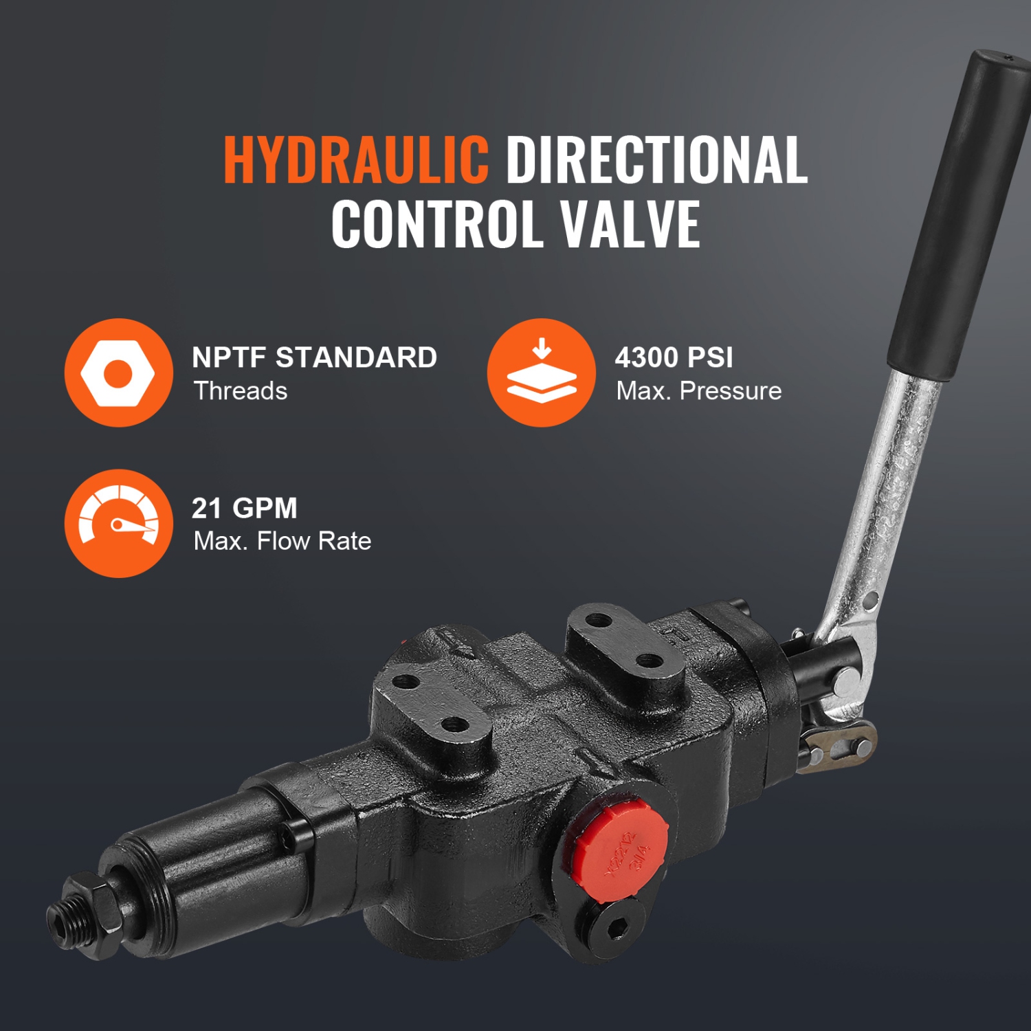 VEVOR 22GPM Hydraulic Wood Log Splitter Pump Kit, 2 Stage 4000PSI Aluminum Hydraulic Gear Pump, with Valve Coupling Installation Base 3/4'' NPT