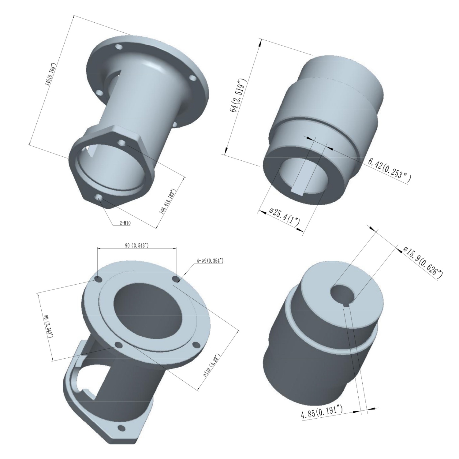 VEVOR 22GPM Hydraulic Wood Log Splitter Pump Kit, 2 Stage 4000PSI Aluminum Hydraulic Gear Pump, with Valve Coupling Installation Base 3/4'' NPT