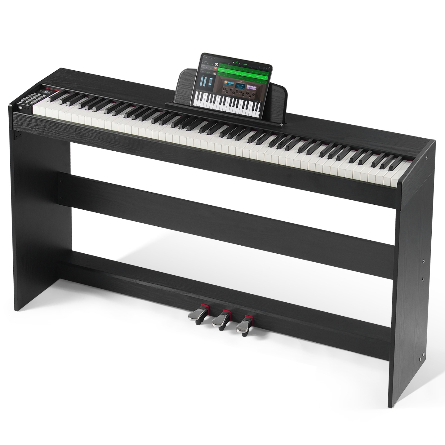 VEVOR 88 Key Weighted Digital Piano,Fully Weighted Keys,Electric Piano Dual Keyboard & Speakers Simple Cabinet Bracket with Headphone 200 Tones &