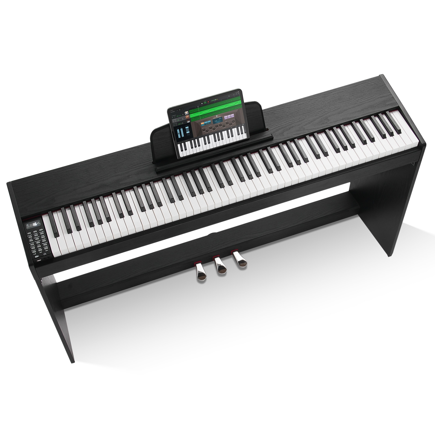 VEVOR 88 Key Weighted Digital Piano,Fully Weighted Keys,Electric Piano Dual Keyboard & Speakers Simple Cabinet Bracket with Headphone 200 Tones &