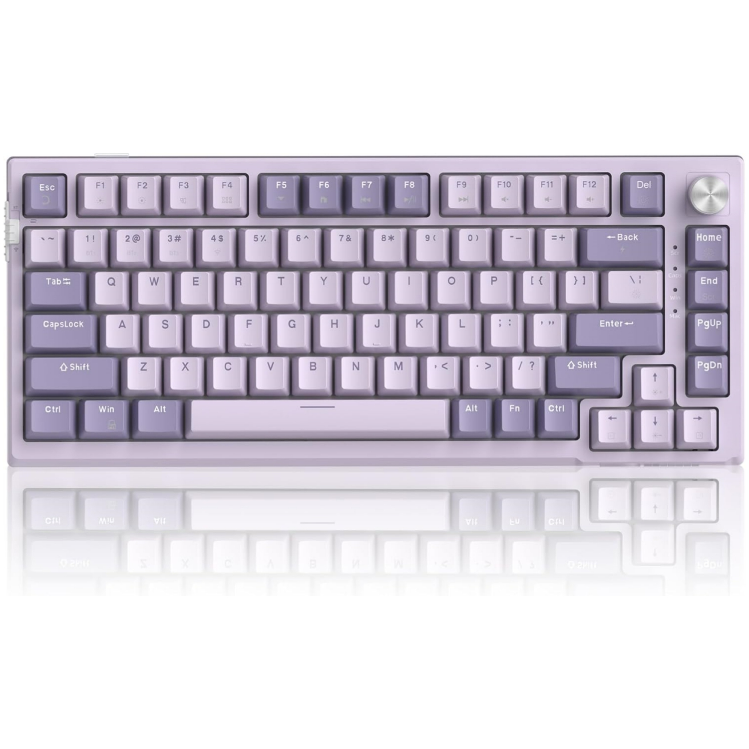 SKY81 75% Wireless Gasket Mechanical Gaming Keyboard, Hot Swappable RGB Custom Creamy Keyboard w/ 5-Layer Padding, BT/2.4G/USB-C, Knob Control