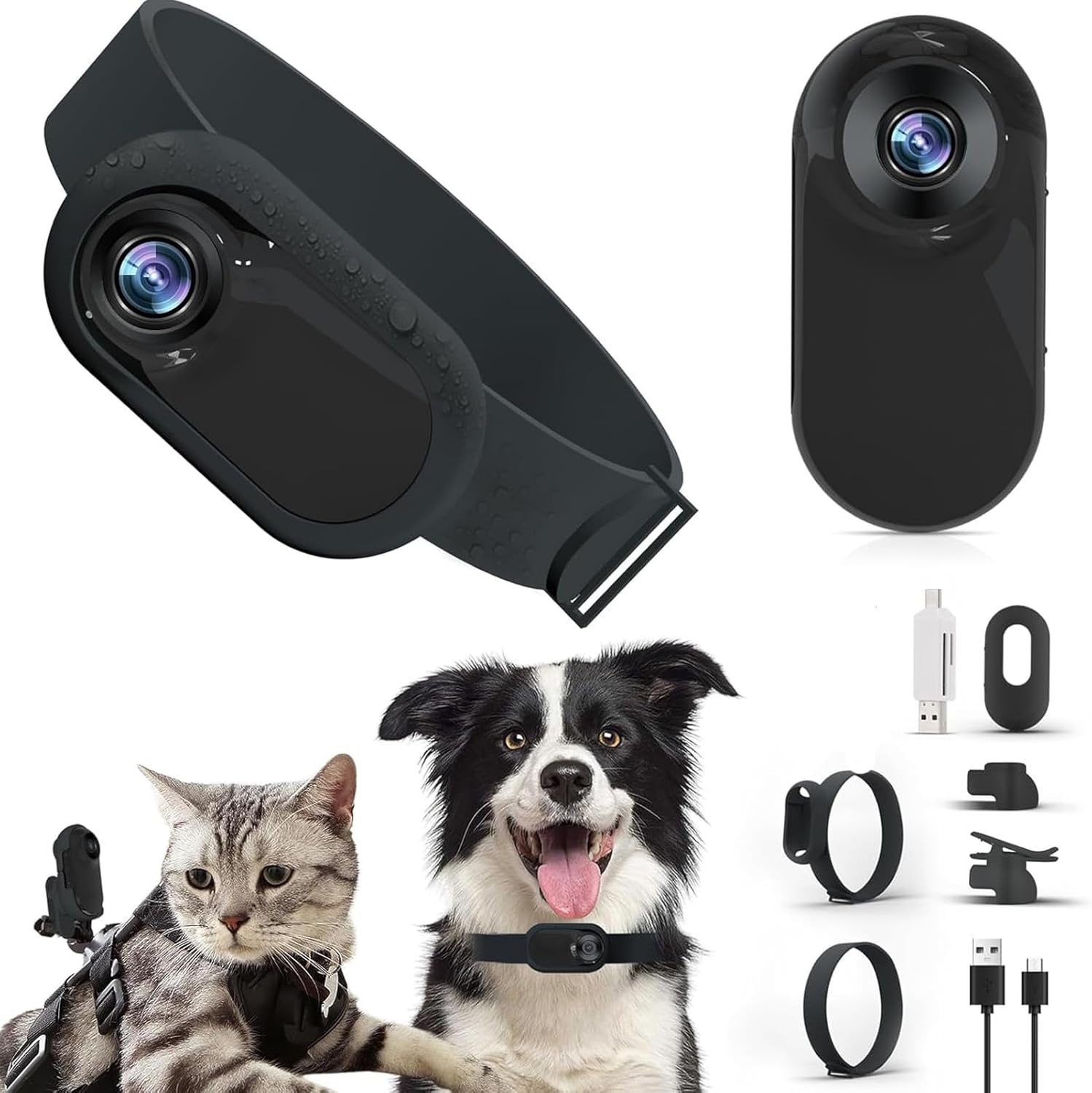 Cat Camera Collar,HD Wireless Dog Collar Camera 32GB,Sports Action Camera Cat Collar Camera for Pets Video Record