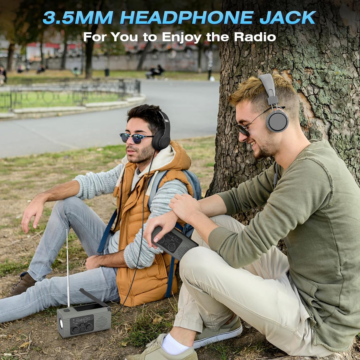 Radio d'urgence solaire à manivelle Radio météorologique portative AM/FM, lampe de poche LED, lampe de lecture, alarme SOS, pour urgence extérieure