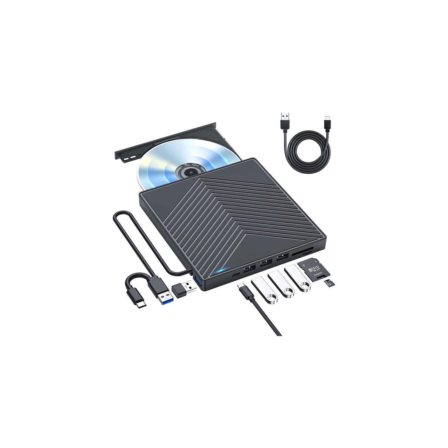 Lecteur de CD DVD externe Graveur de DVD Ordinateur portatif Graveur de disque optique externe Ordinateur portatif Lecteur optique externe DVD