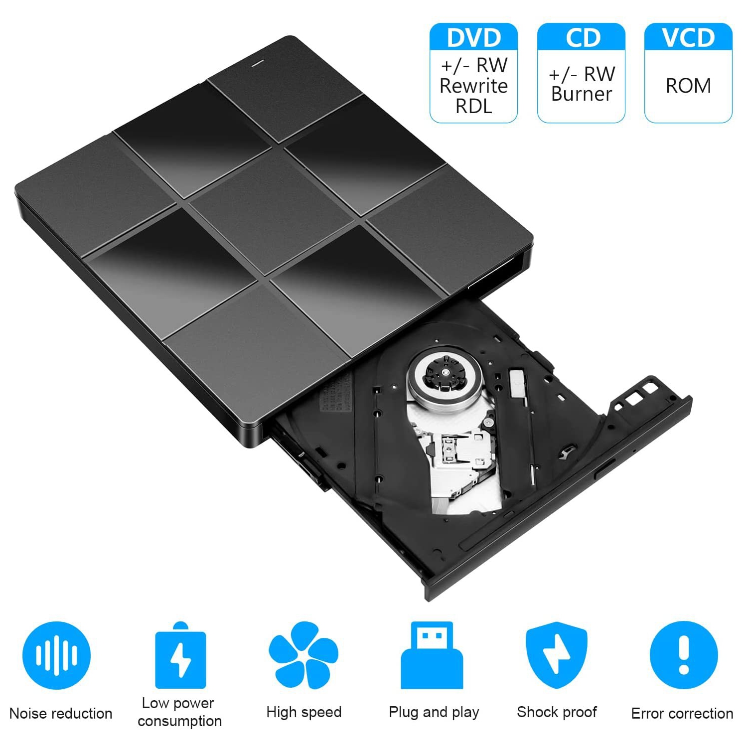 External Optical Drive USB Computer DVD Player Laptop External Burner