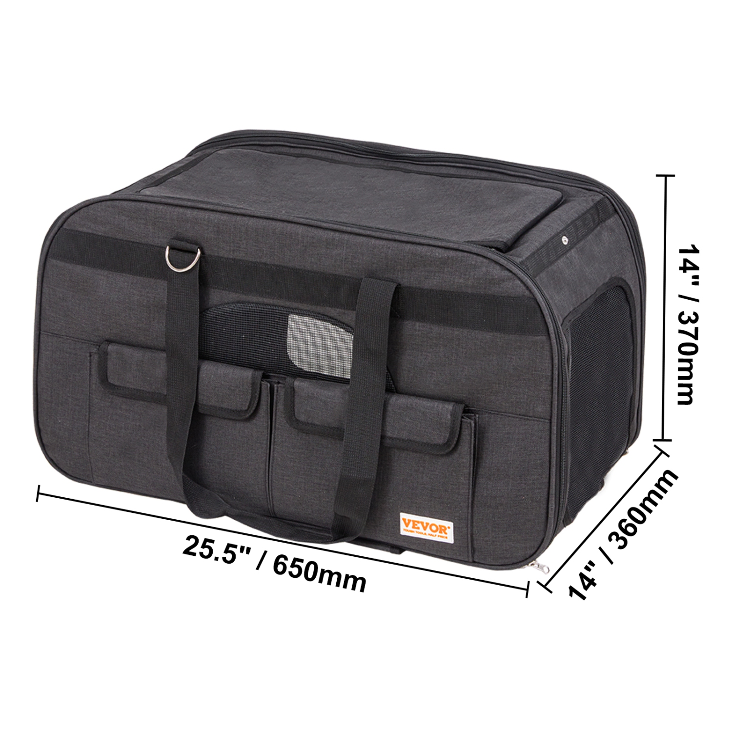 Transporteur pour chat VEVOR à roulettes, porte-animal à roulettes avec poignée télescopique et bandoulière, porte-chien à roulettes pour animaux de