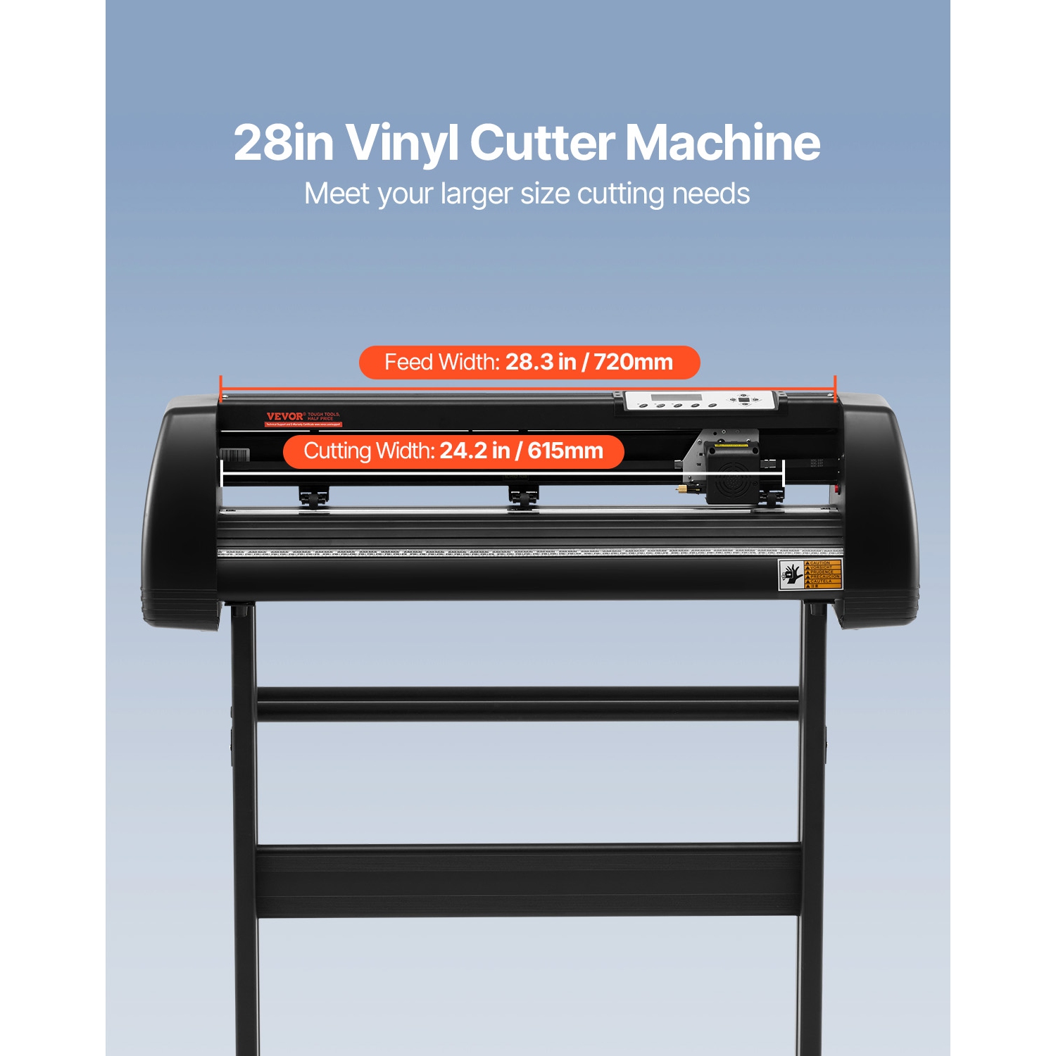 VEVOR 28inch Vinyl Cutter Machine, Vinyl Plotter, LCD Display Plotter Cutter, Adjustable Double-Spring Pinch Rollers Sign Cutting Plotter, Plotter