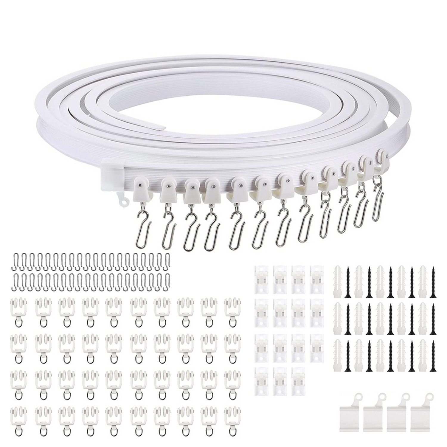 Rideau de plafond courbé pliable de 5 mètres, rideau de plafond flexible