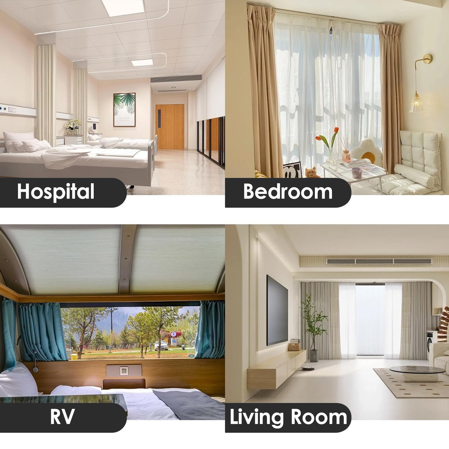 Rideau de plafond courbé pliable de 5 mètres, rideau de plafond flexible