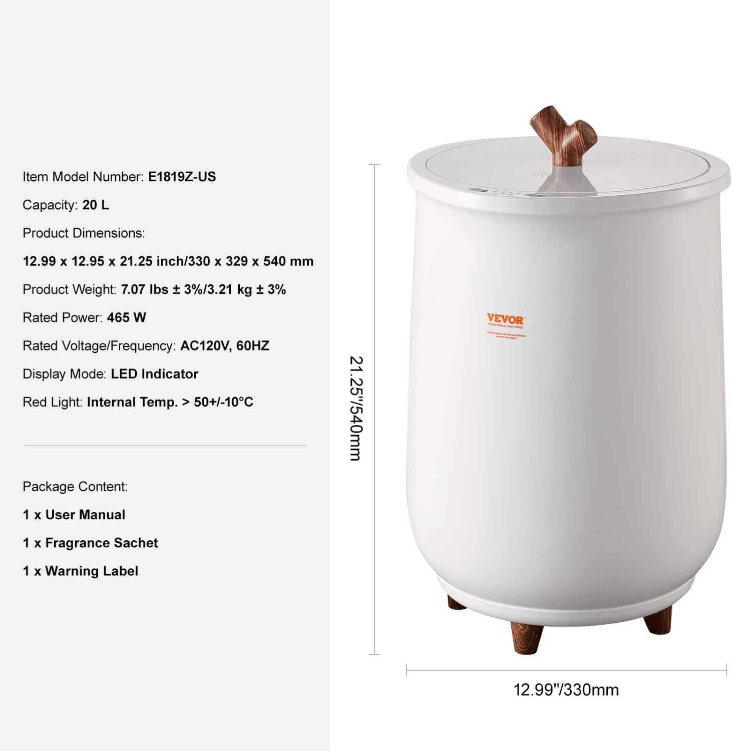 VEVOR 20L Towel Warmer Bucket, Large Towel Warmer for Bathroom, Auto Shut Off Towel Heater with 4-Level Timer Fits up to Two 40"x70" Oversized