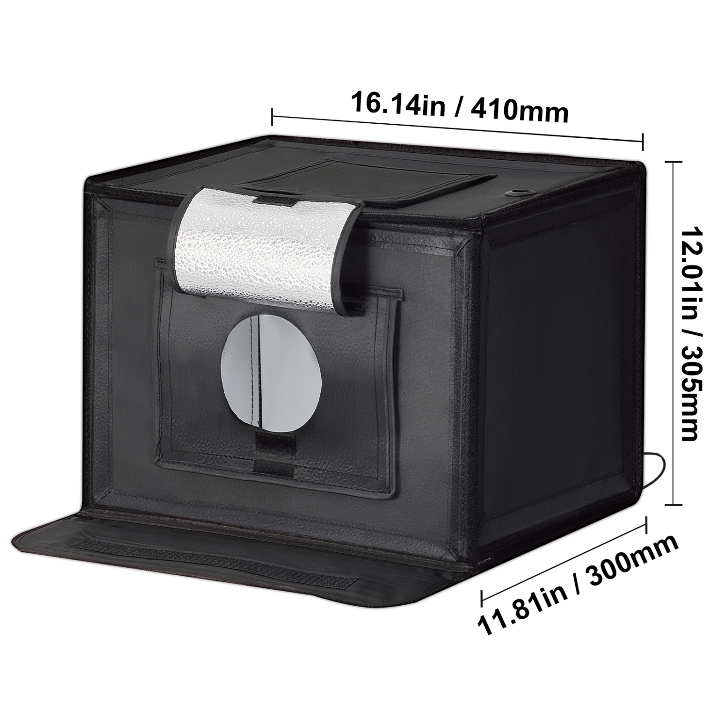 VEVOR 12" x 12" Photo Studio Light Box, 3000-5600K Adjustable 3 Color Temperatures Professional Shooting Tent Kit with 120 LED 6 Backdrops Soft Light