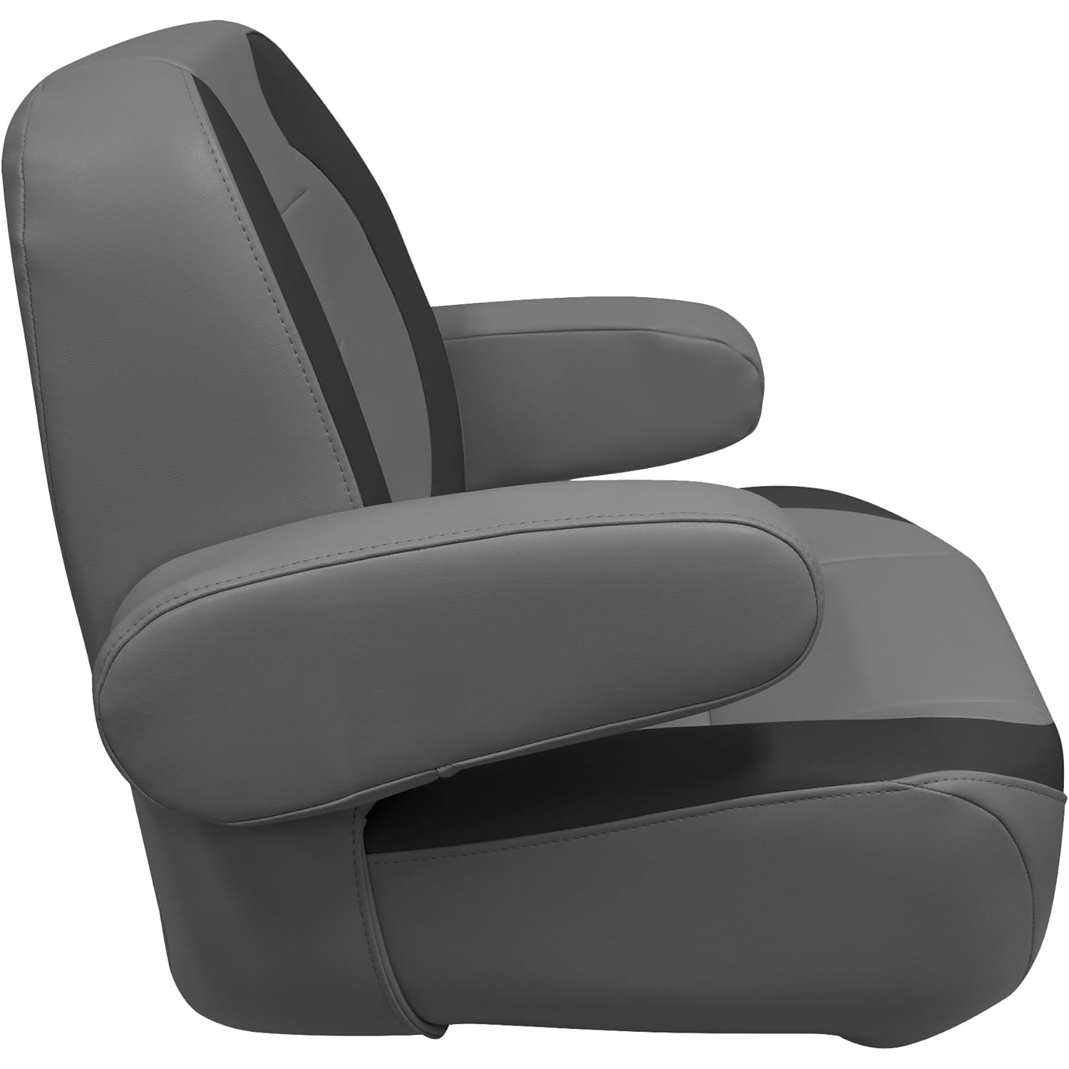 Helm de ponton/bateau à dossier mi-haut de wise 3127-1890 avec accoudoirs rabattables - Ardoise - Neutre foncé