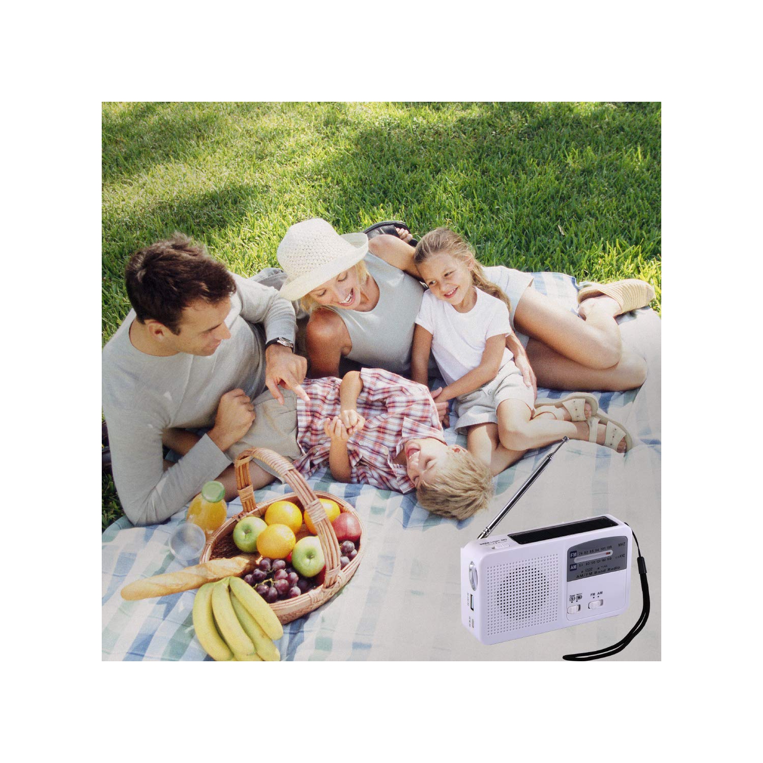 Radio d'urgence avec solaire et manivelle auto-alimentée, batterie USB Recharge radio FM/AM LED Lampe de poche Chargeur de téléphone cellulaire