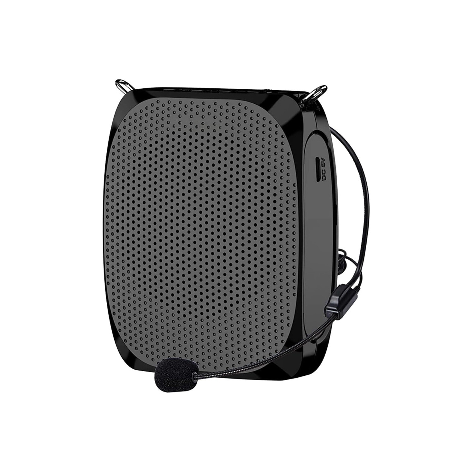 Mini Voice Amplifier with Wired Microphone Headset and Waistband for Teachers , Supports MP3 Format Audio for Speech, Class, Training,Tour Guide