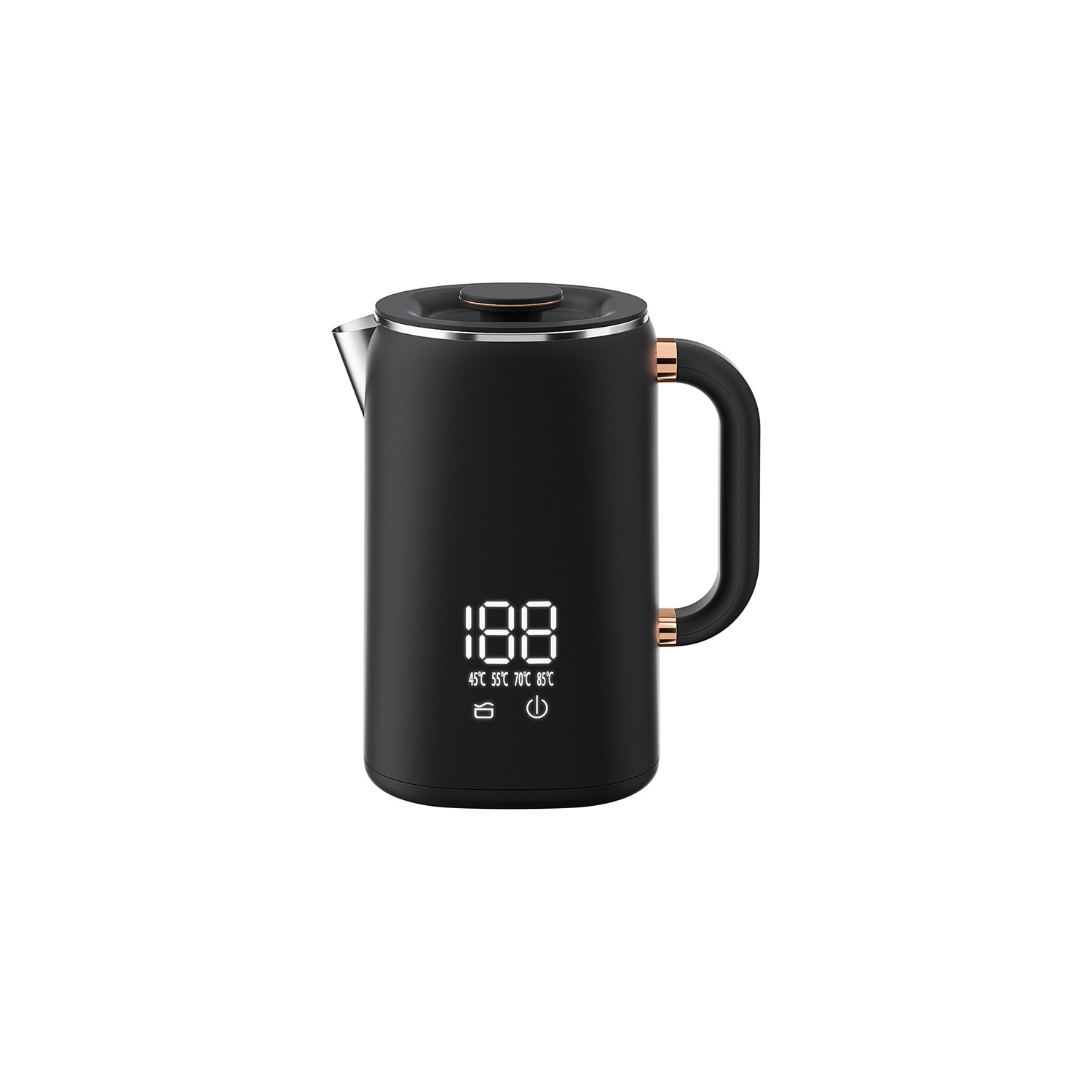 1.7L Large-capacity Digital Display Electric Kettle Multi-speed Temperature Control Kettle Water Boiler-Black