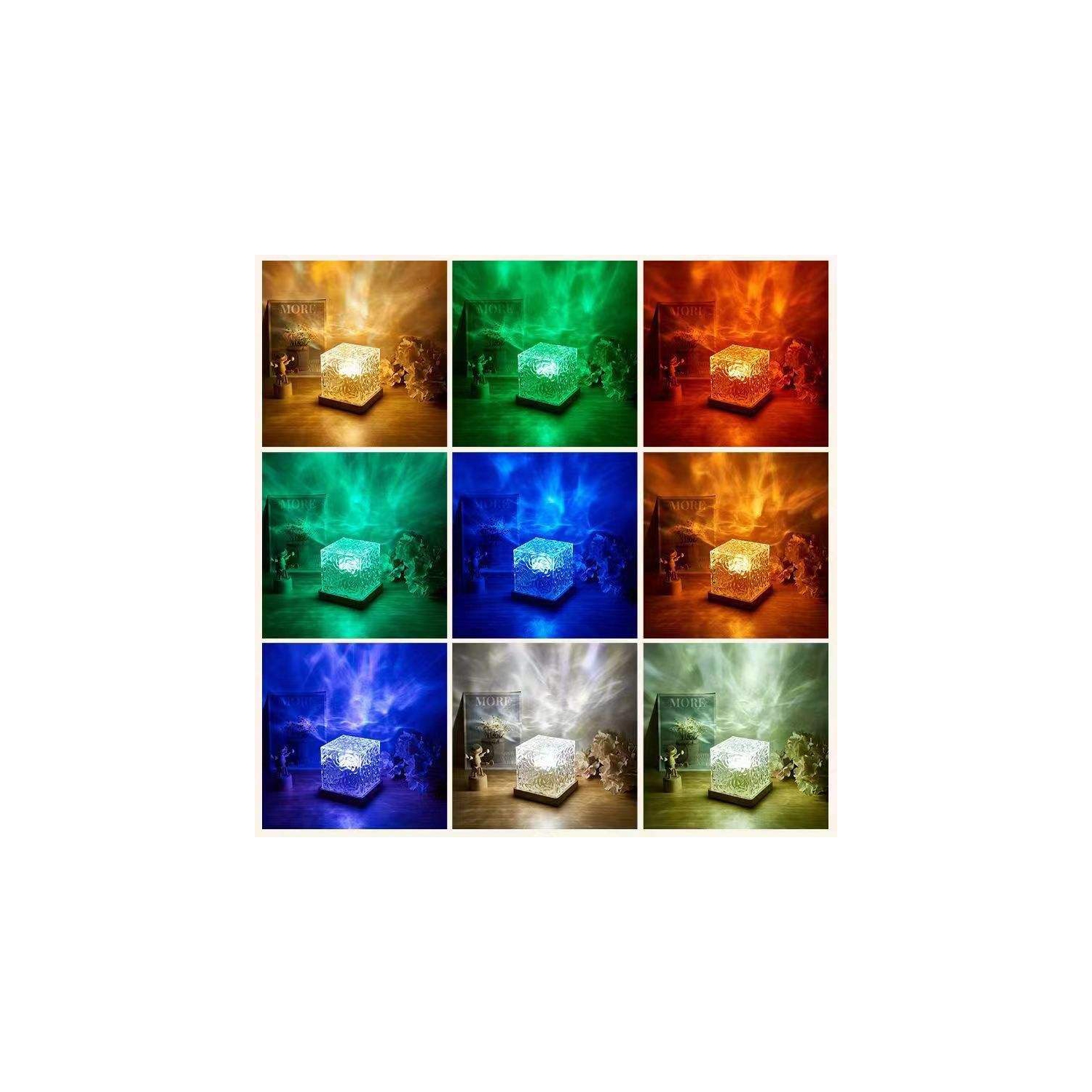 Lampe de projecteur Ocean Wave, lampe cubique et télécommande d'application, éclairage ambiant romantique à ondulation d'eau 3D pour la relaxation de