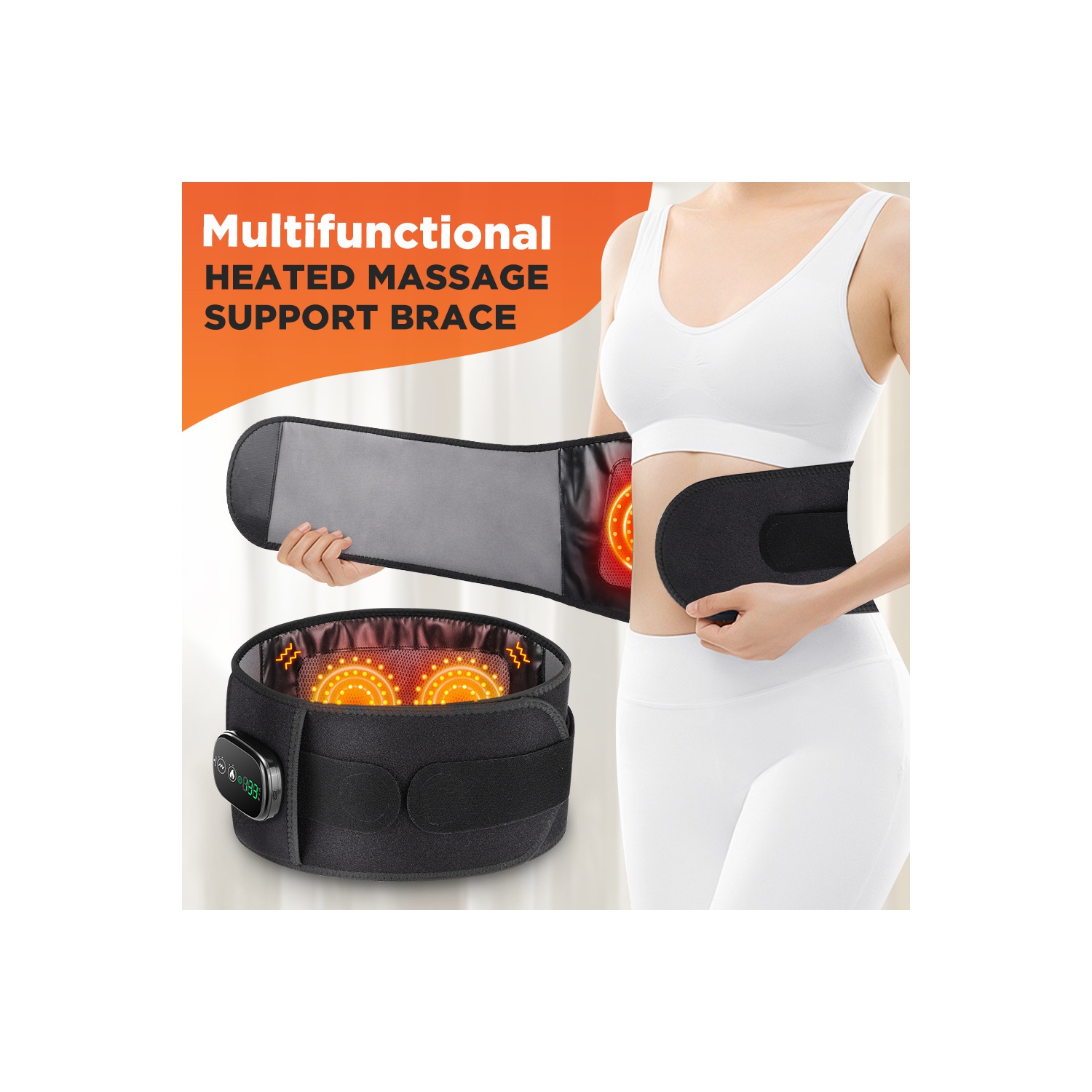 Cordless Heating Pad for Back Waist Shoulder,Electric Heated Pad for Body Pain Relief,Red Light Therapy Pad