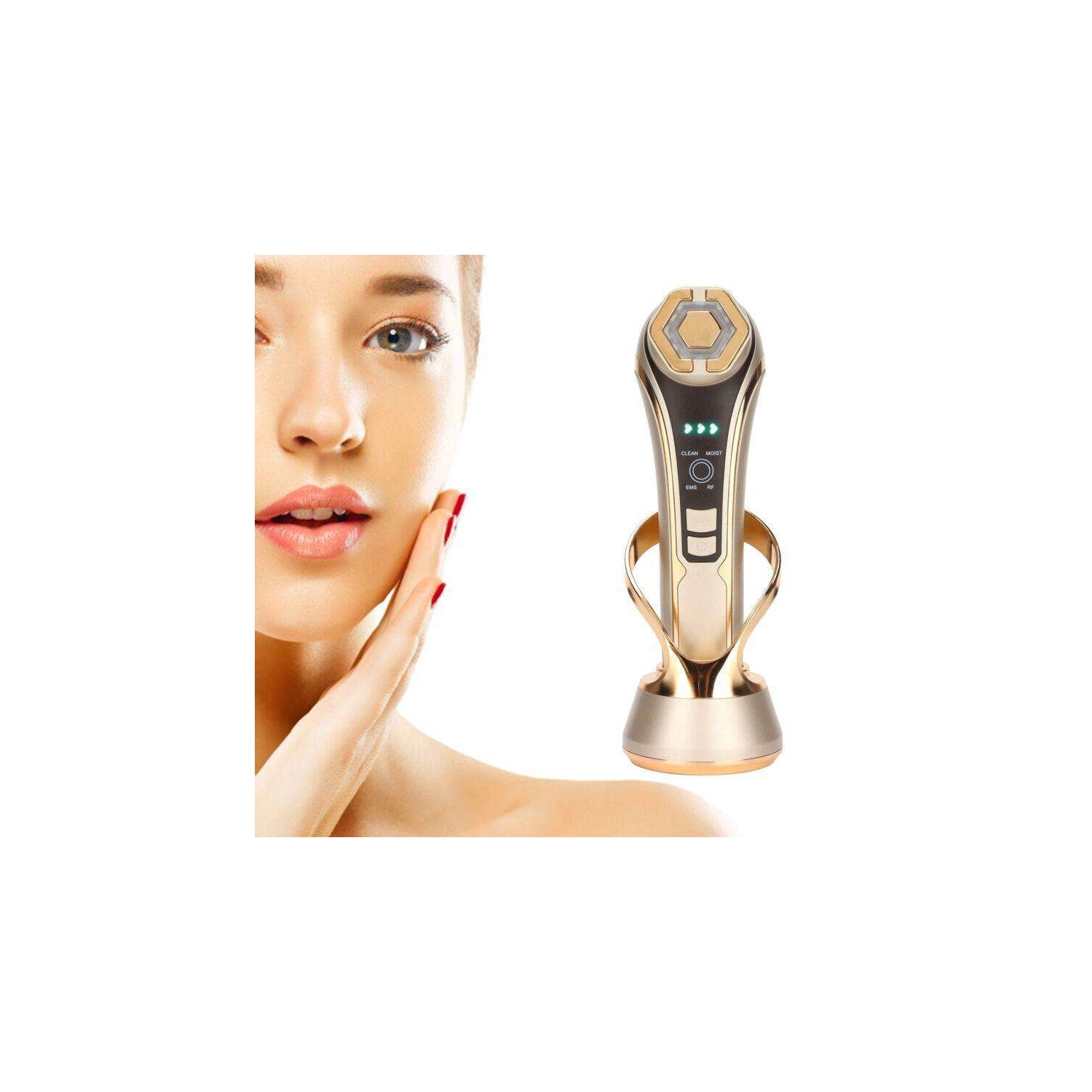 Radio Frequency Facial Machine with EMS - Anti-Aging Skin Tightening Rejuvenation Skin Care Eqipment for Wrinkles Lifting High Frequency Face Massager