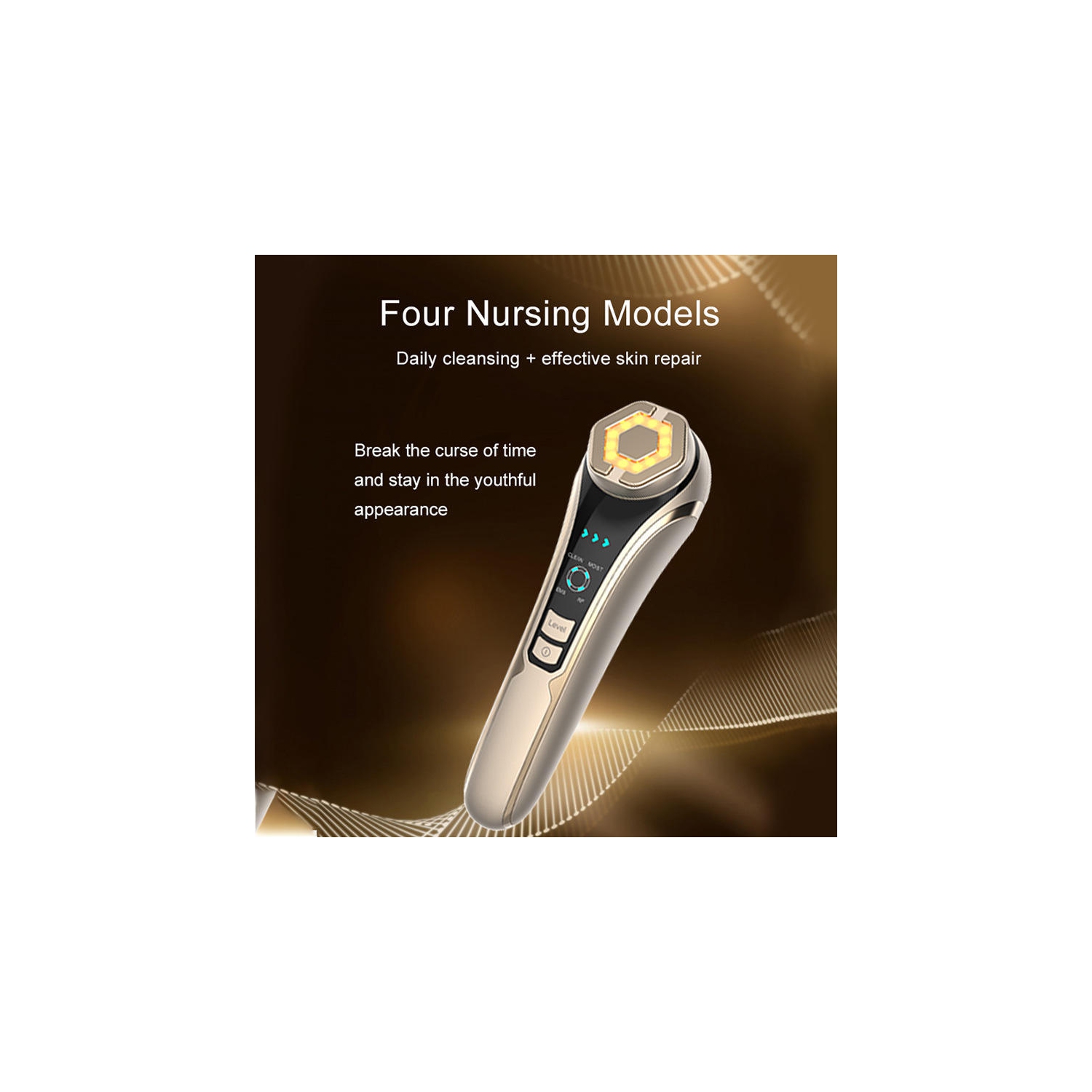 Radio Frequency Facial Machine with EMS - Anti-Aging Skin Tightening Rejuvenation Skin Care Eqipment for Wrinkles Lifting High Frequency Face Massager