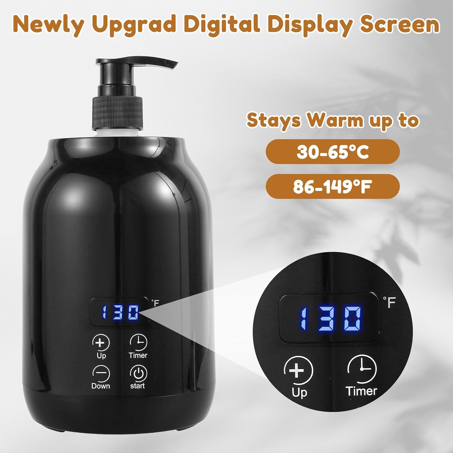 Massage Oil Warmer,Smart Touch Electric Lotion Warmer,Portable Massage Oil Warmer Bottle,Temperature Adjustable Cream Warmer for Home SPA Salon