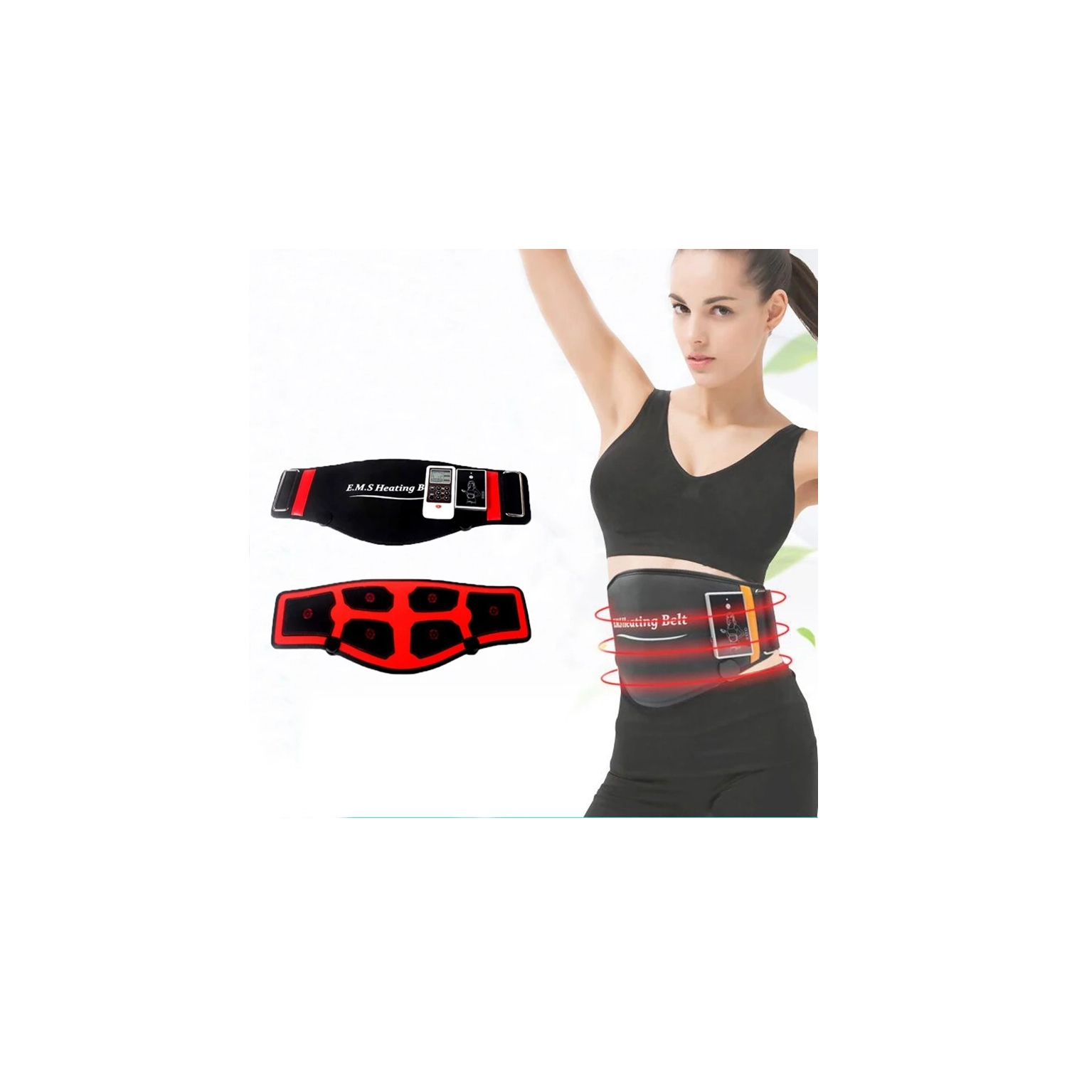 EMS Heating Belt TENS Heated Infrared Physiotherapy Waist Massager Massage Lumbar Muscle Relaxation Massager