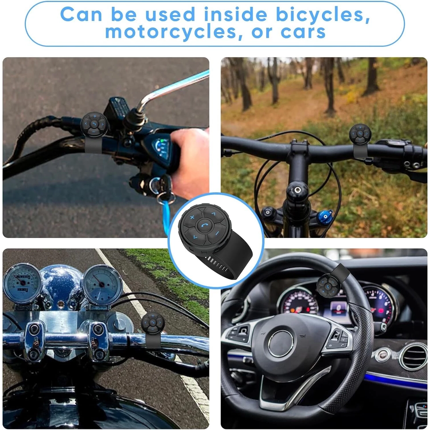 Bluetooth remote for outdoor motorcycles, bikes and cars - Control music, calls