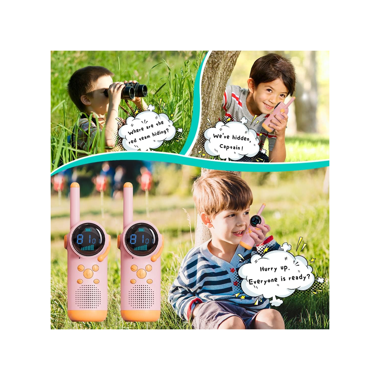 Walkie-talkie téléphone parent-enfant sans fil enfants jouet extérieur interactif/cadeau d'anniversaire bleu