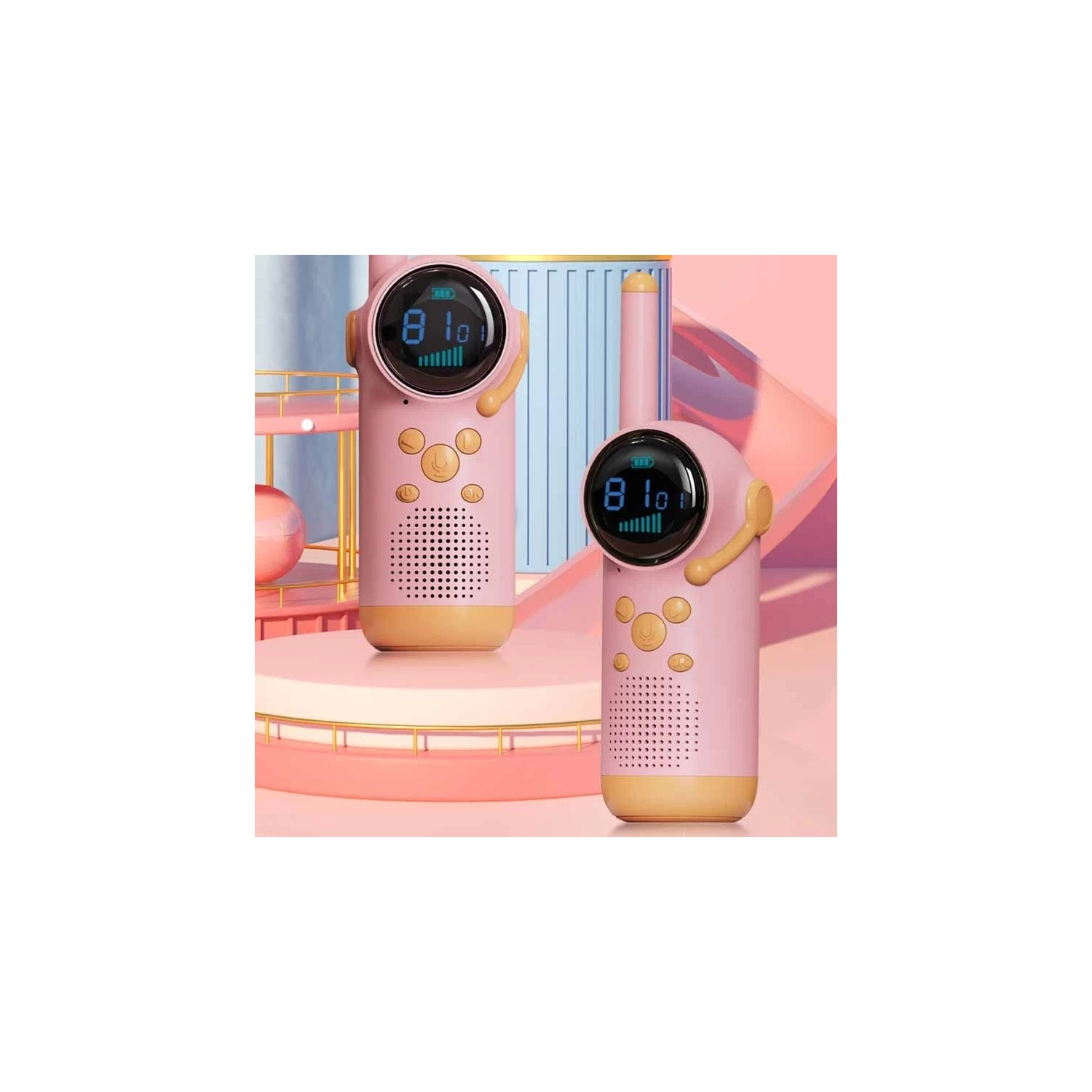 Walkie-talkie wireless parent-child phone children HEEI outdoor toy interactive/birthday gift-pink(A pair)