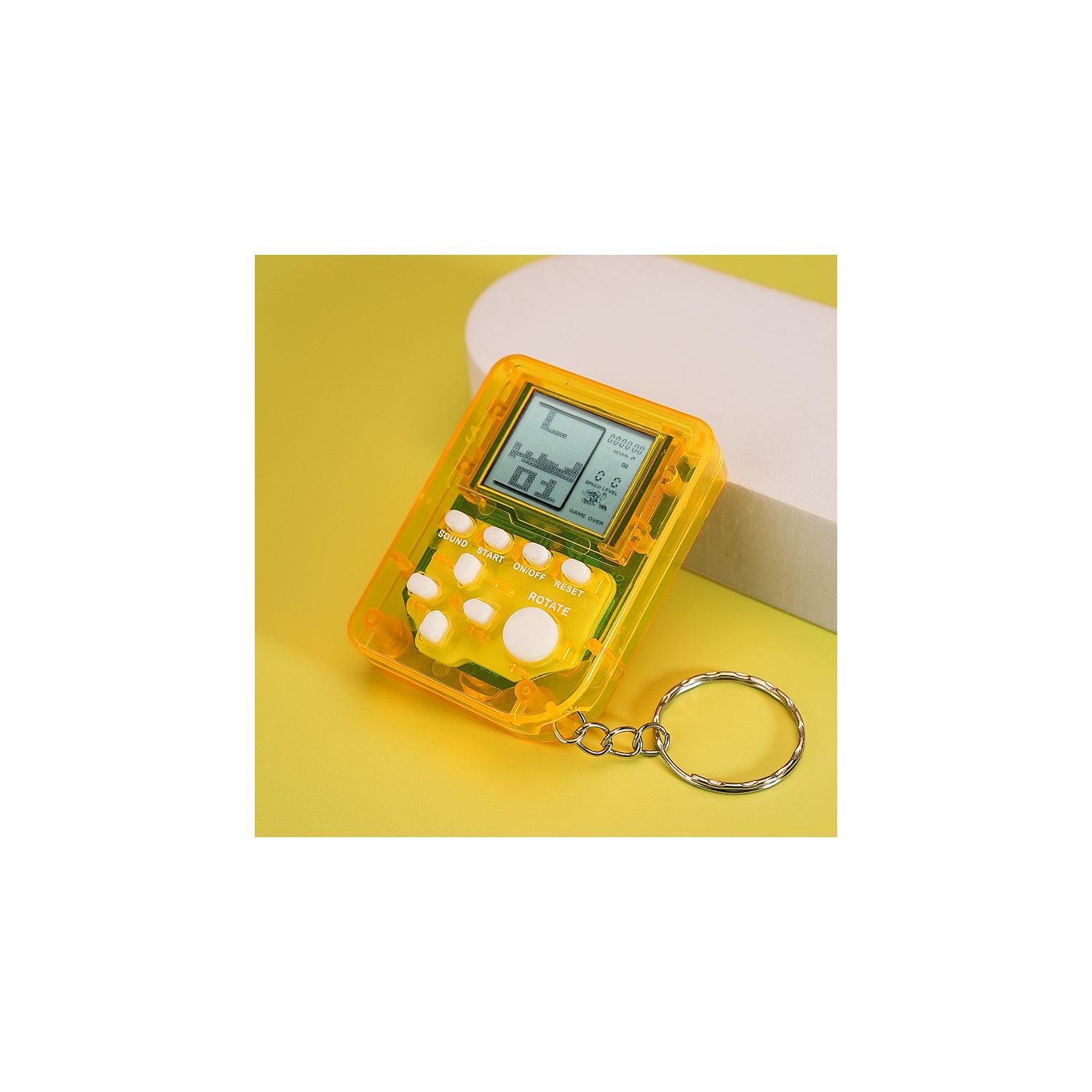 Casual Handheld Game Console Keychain, Compact Fidget Toy Keychain, Retro Style Mini Game Console Accessory, Good for Gift Giving and Casual Use -