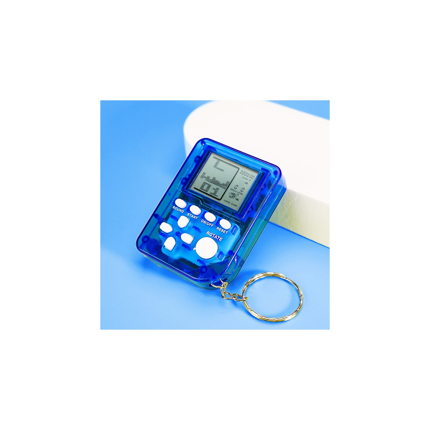 Casual Handheld Game Console Keychain, Compact Fidget Toy Keychain, Retro Style Mini Game Console Accessory, Good for Gift Giving and Casual Use -