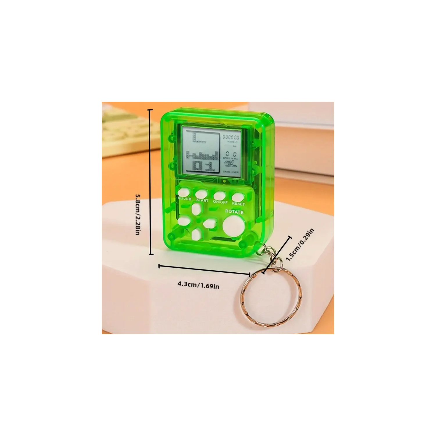 Casual Handheld Game Console Keychain, Compact Fidget Toy Keychain, Retro Style Mini Game Console Accessory, Good for Gift Giving and Casual Use -