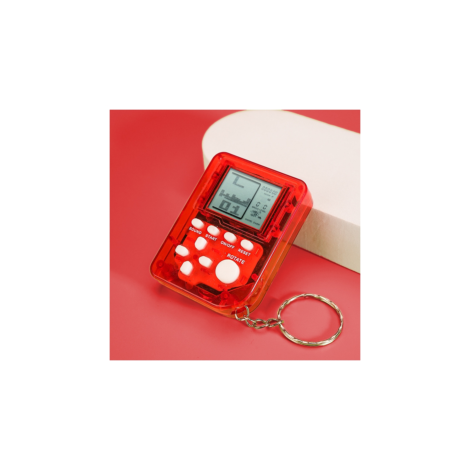 Casual Handheld Game Console Keychain, Compact Fidget Toy Keychain, Retro Style Mini Game Console Accessory, Good for Gift Giving and Casual Use -